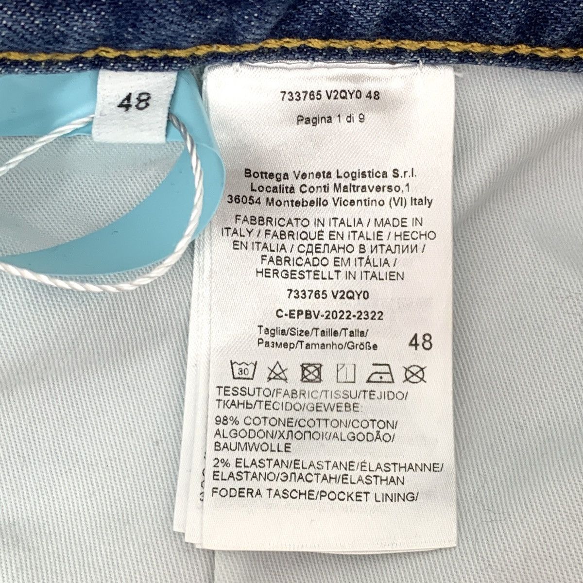 Bottega Veneta Bottega Veneta Blue Leather Patch Denim Pants K26WX Size 34" / US 12 / IT 48 - 7 Thumbnail