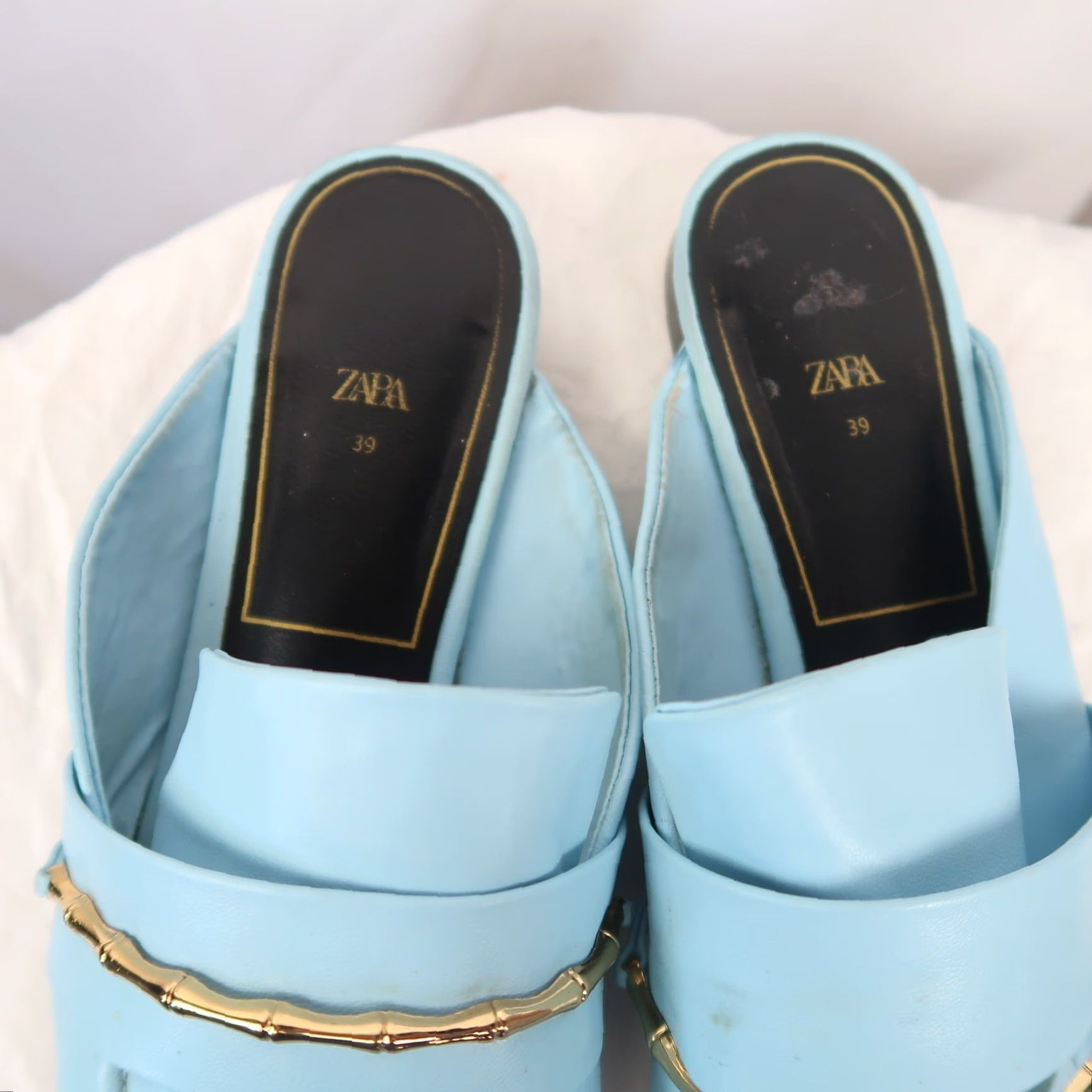 Zara ZARA BLUE LEATHER LOAFER FLATS EU 39 SIZE 8 USER: ZARA BLUE LEATHER LOAFER FLATS EU 39 SIZE 8 Size US 8 / IT 38 - 7 Thumbnail