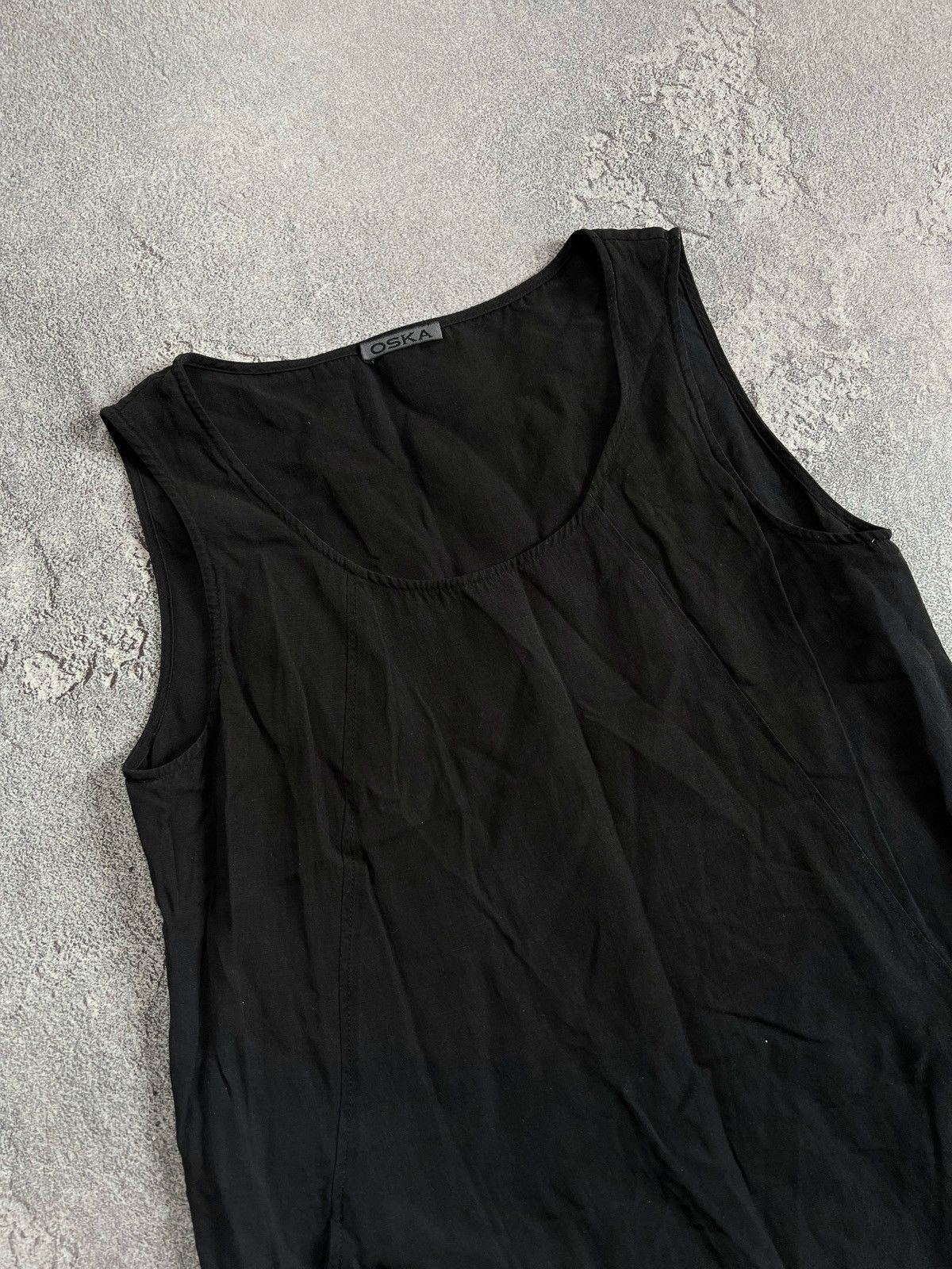 OSKA × Vintage OSKA Black Casual Scoop Neck Sleeveless Long Maxi Tank Dress Size S / US 4 / IT 40 - 4 Thumbnail