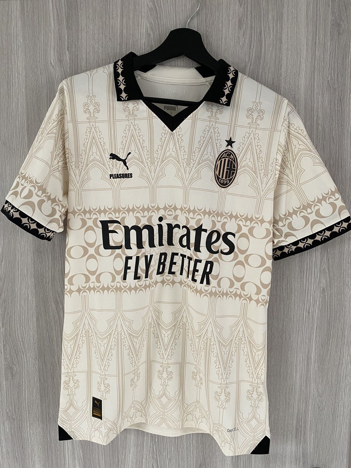 image of Ac Milan X Puma X Pleasures Light Version Jersey in Cream, Men's (Size Small)