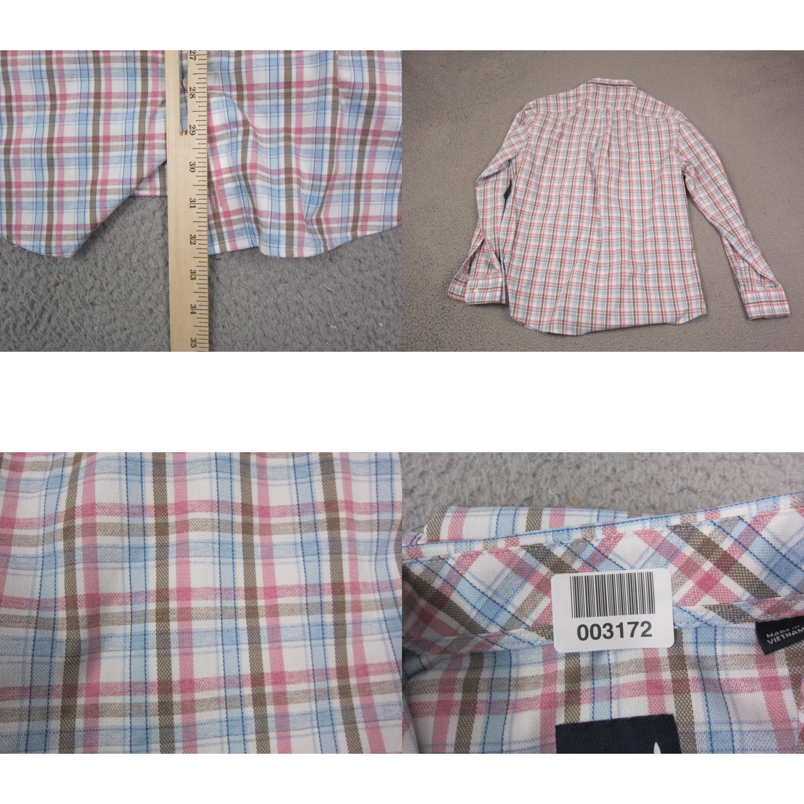 johnnie-O Johnnie-O Shirt Mens Large Pink Brown Plaid Button-Up Casual Classic Comfort Size US L / EU 52-54 / 3 - 8 Thumbnail