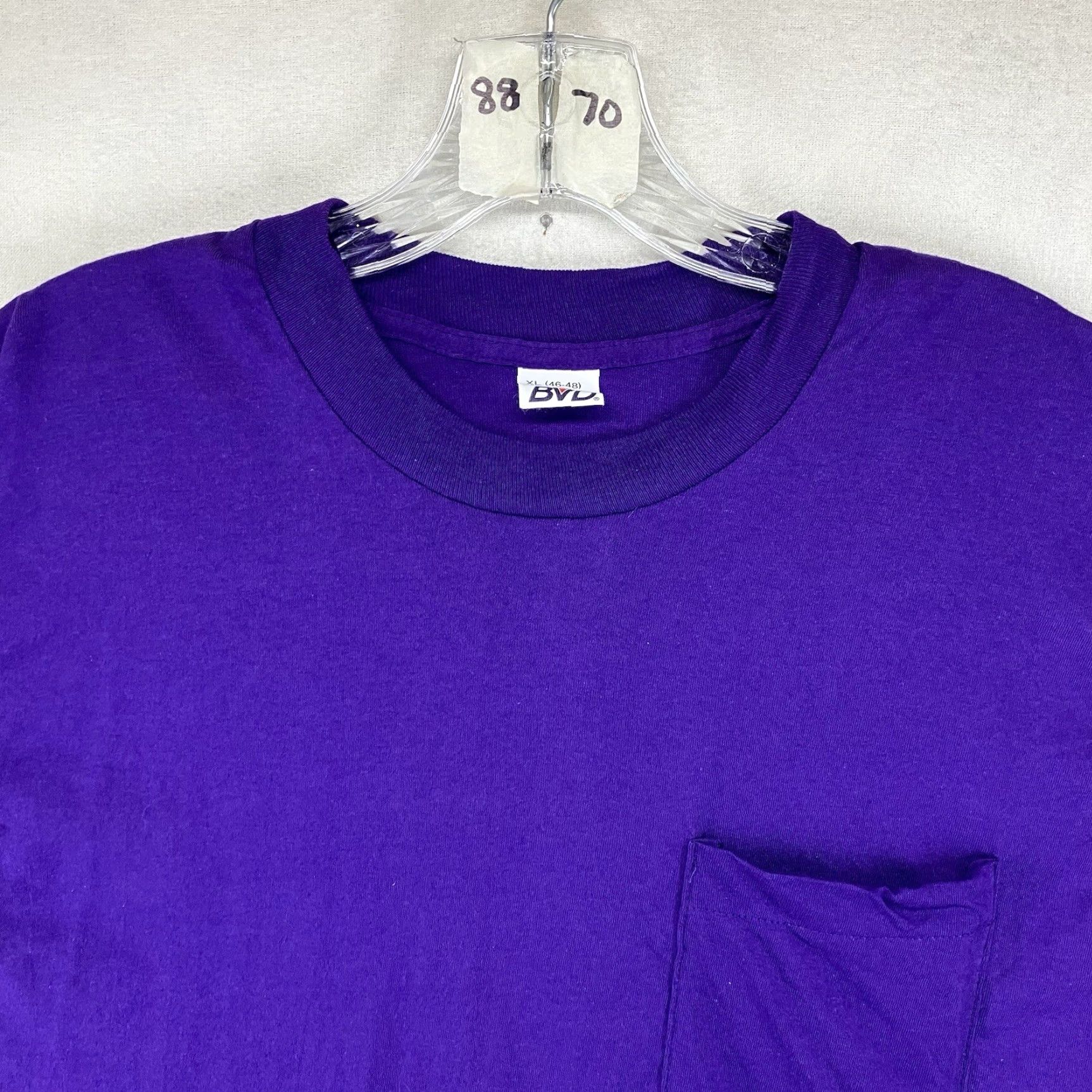 Vintage Vintage BVD Adult XL T-Shirt Men Short Sleeve Crew Neck Knit Cotton Purple Retro 90s Size US XL / EU 56 / 4 - 5 Thumbnail