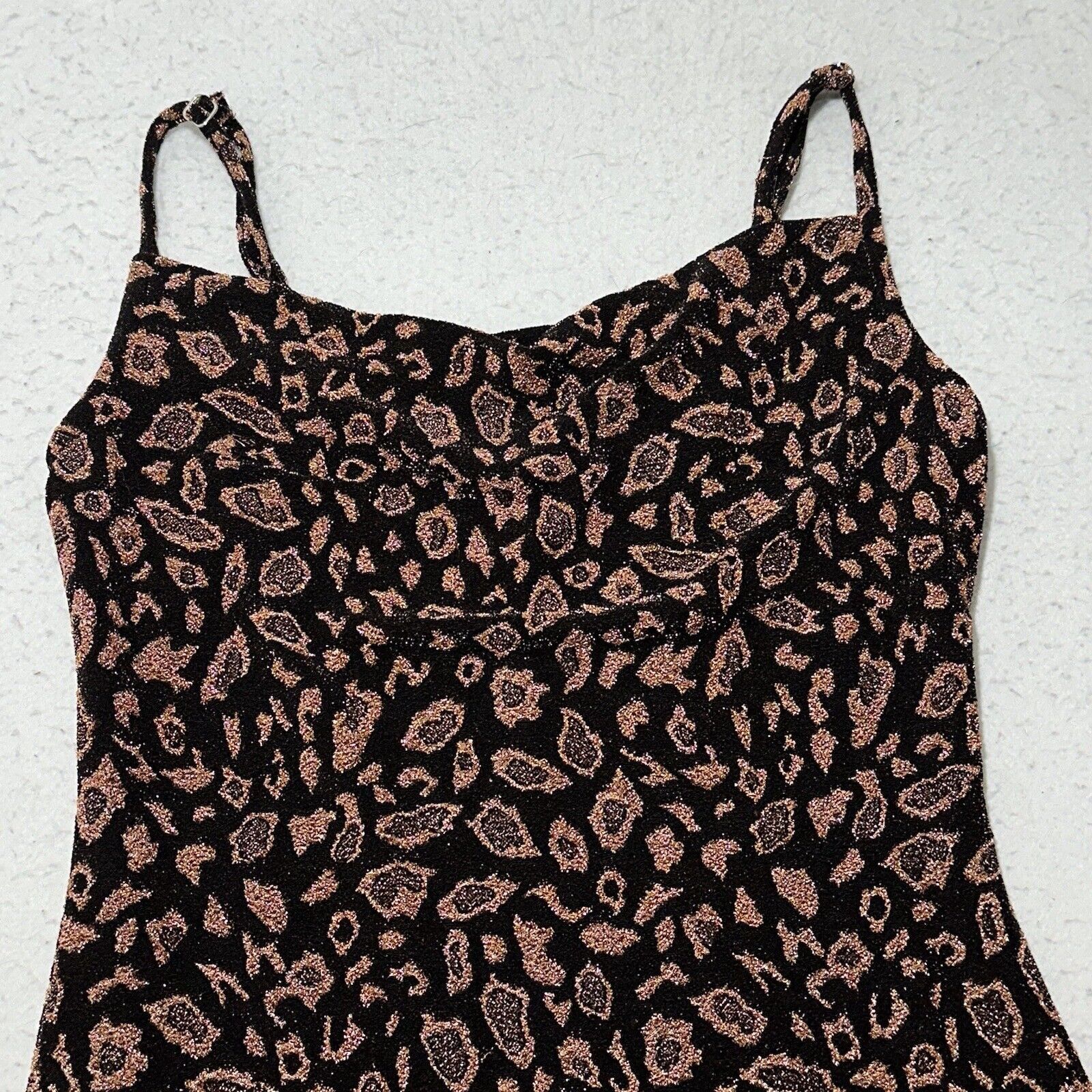Forever 21 Forever 21 Small Black Brown Leopard Bodycon Mini Dress Size S / US 4 / IT 40 - 2 Thumbnail
