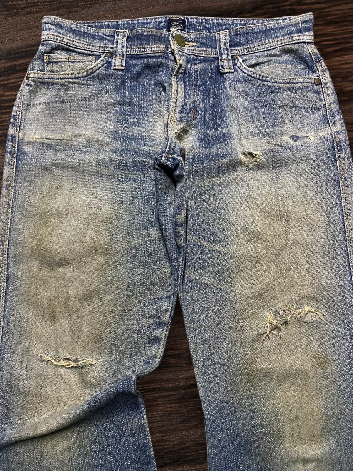 7 For All Mankind Vintage Japanese Brand C Seventeen Mud Wash Flare Jeans Size 31" - 3 Thumbnail