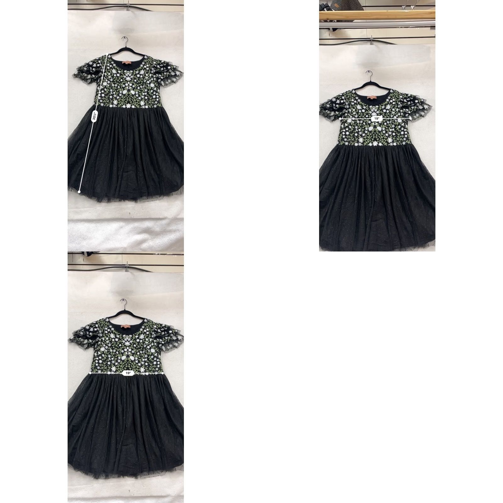 Vintage Jessakae 2XL Black Floral Embroidered Dress Womens Plus Size Midi Embroidered Floral Style Fit & Flare Summer Spring Size XXL / US 16-18 / IT 52-54 - 8 Thumbnail