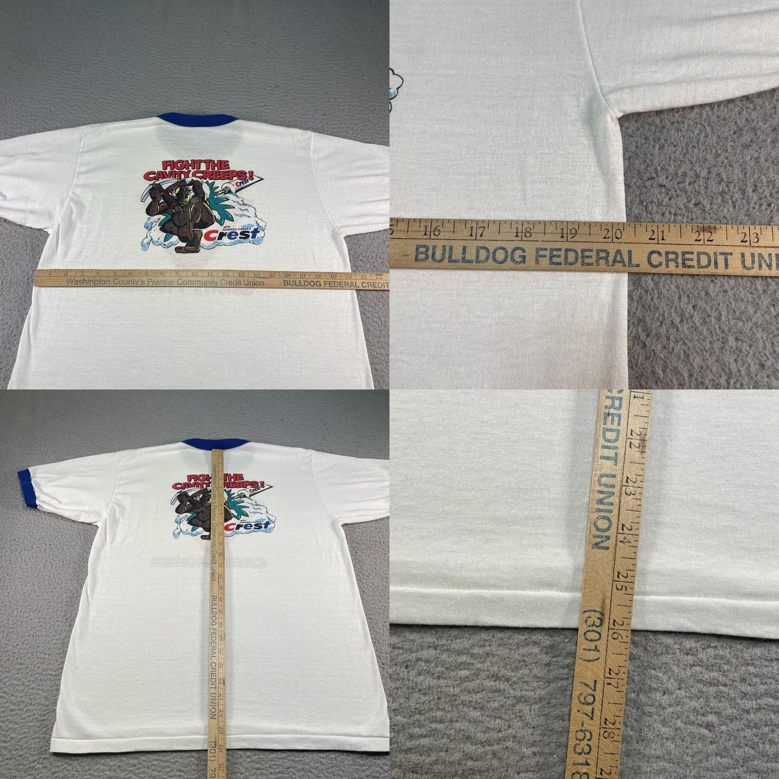 Velva Sheen VINTAGE Velva Sheen Crest Cavity Fighter Shirt Mens XL White Ringer Toothpaste Promo 80s Size US XL / EU 56 / 4 - 9 Thumbnail