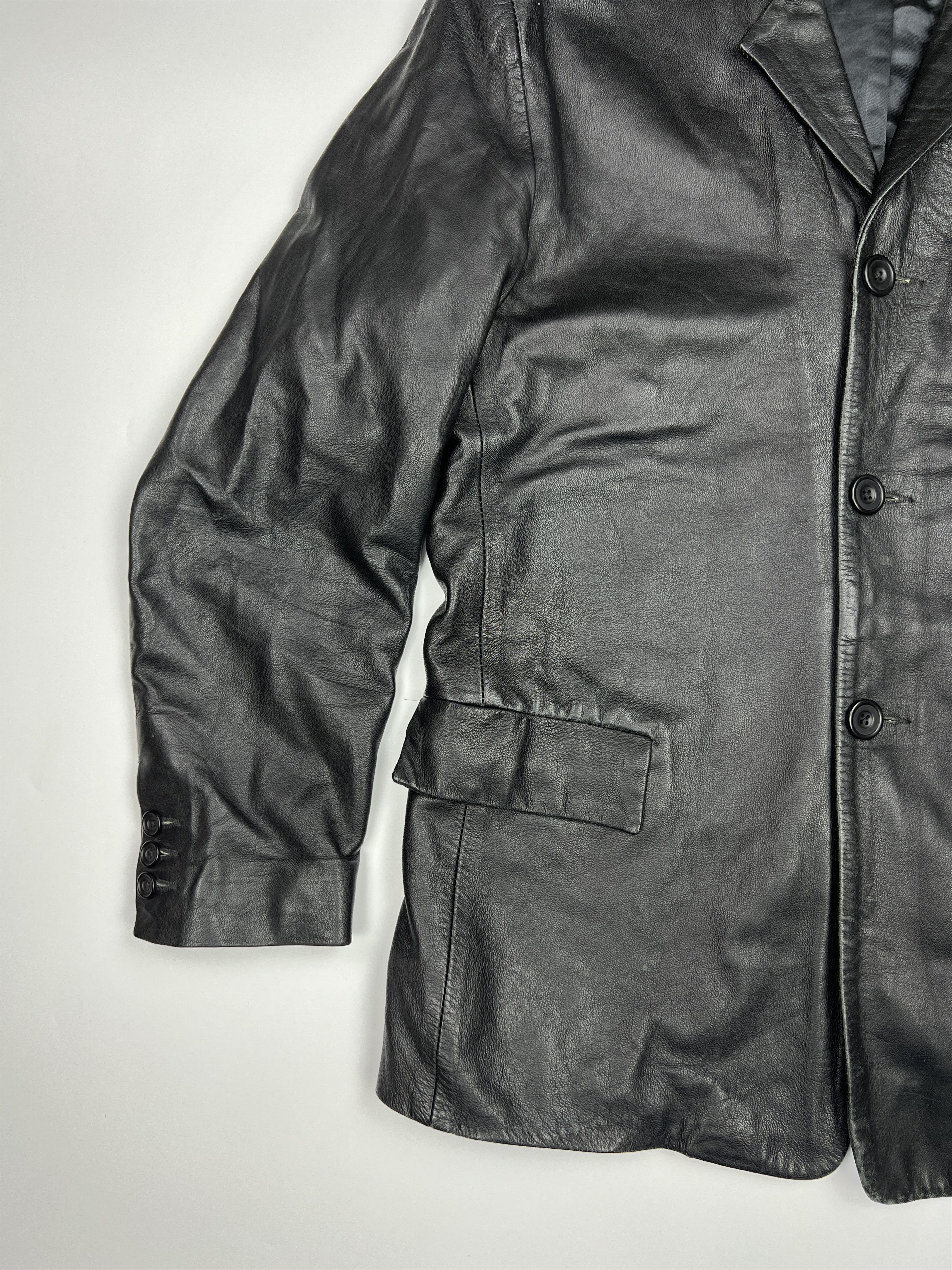 Vintage Vintage Avant Garde Black Leather Blazer Jacket Size US M / EU 48-50 / 2 - 10 Thumbnail