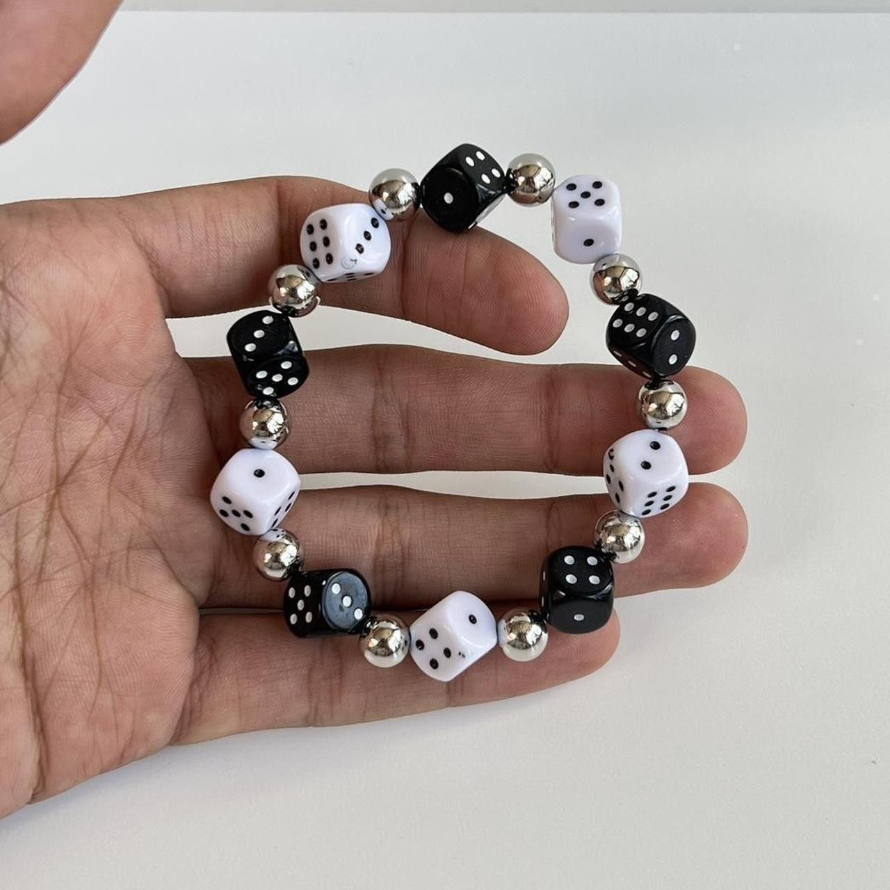 Other y2k 2000s dice grunge punk black and white bracelet Size ONE SIZE - 6 Thumbnail
