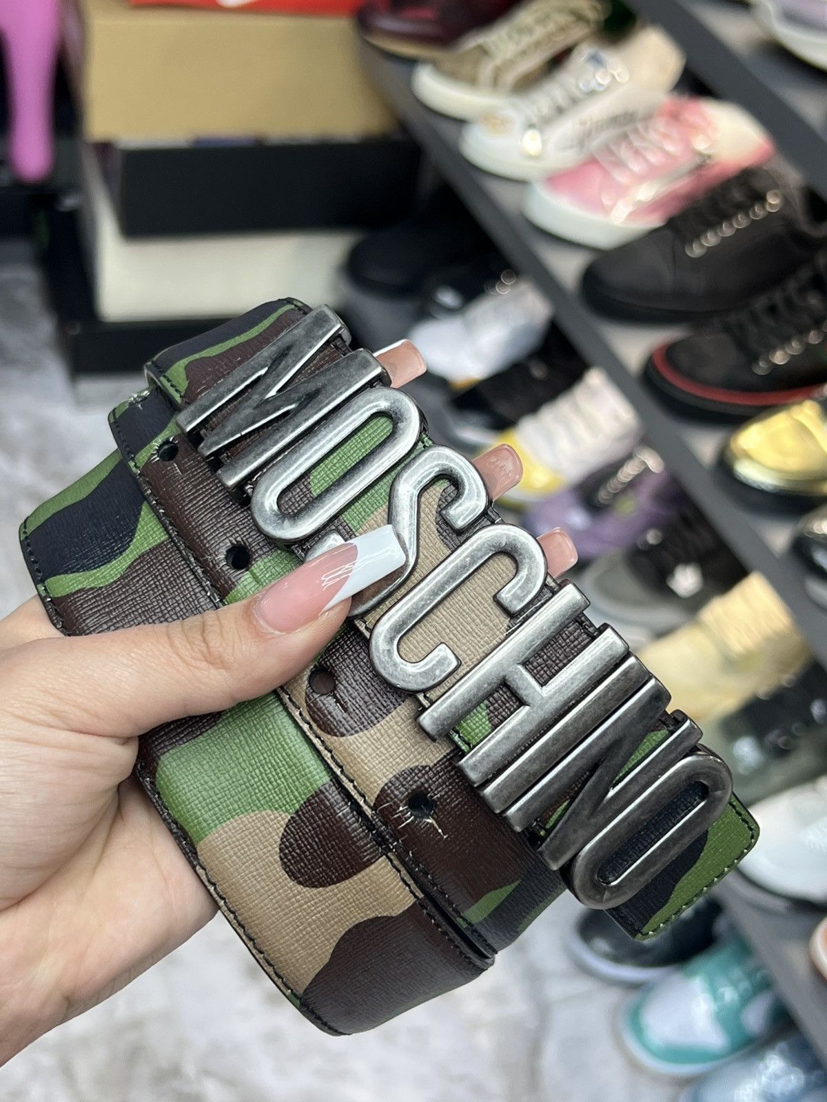 Moschino Moschino Camo Belt Size 30 - 1 Thumbnail