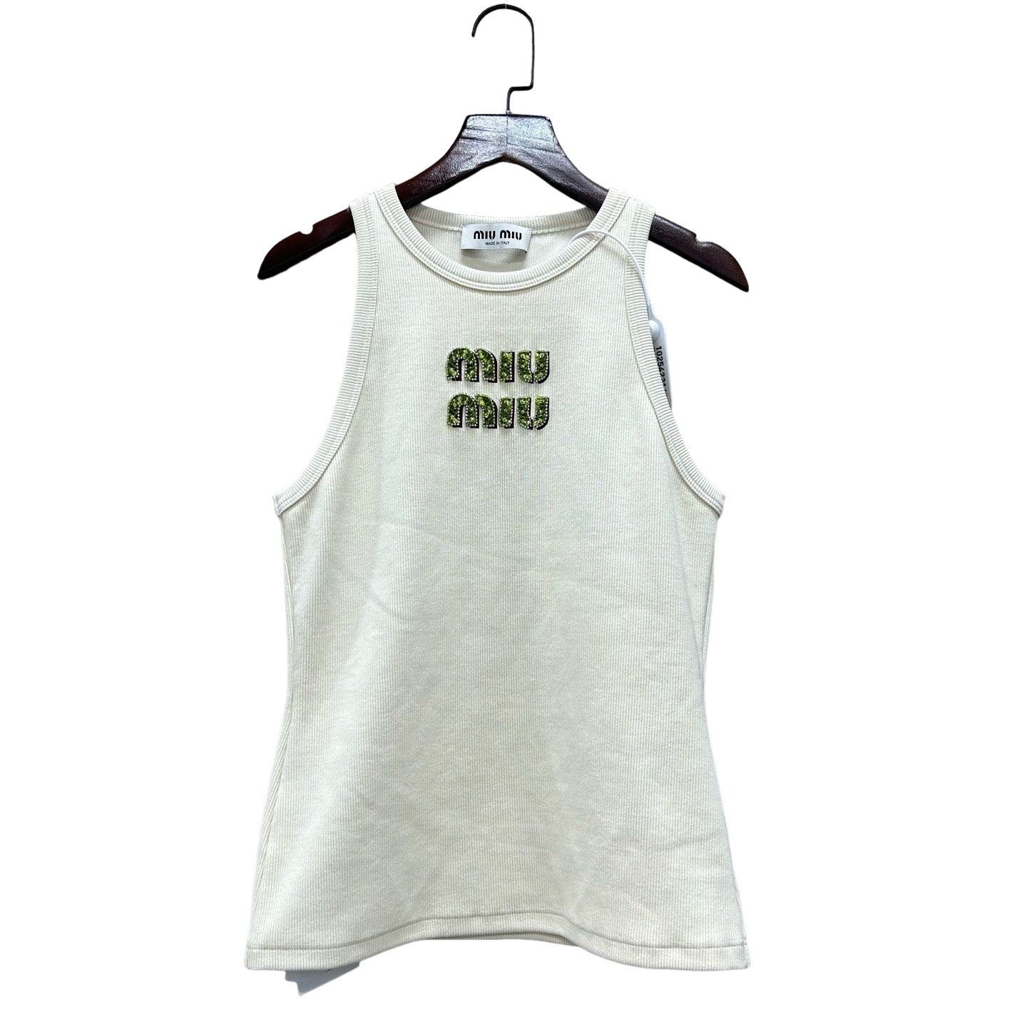 Miu Miu Miu Miu Rhinestone Logo Tank Top Size XS Size XS / US 0-2 / IT 36-38 - 1 Thumbnail