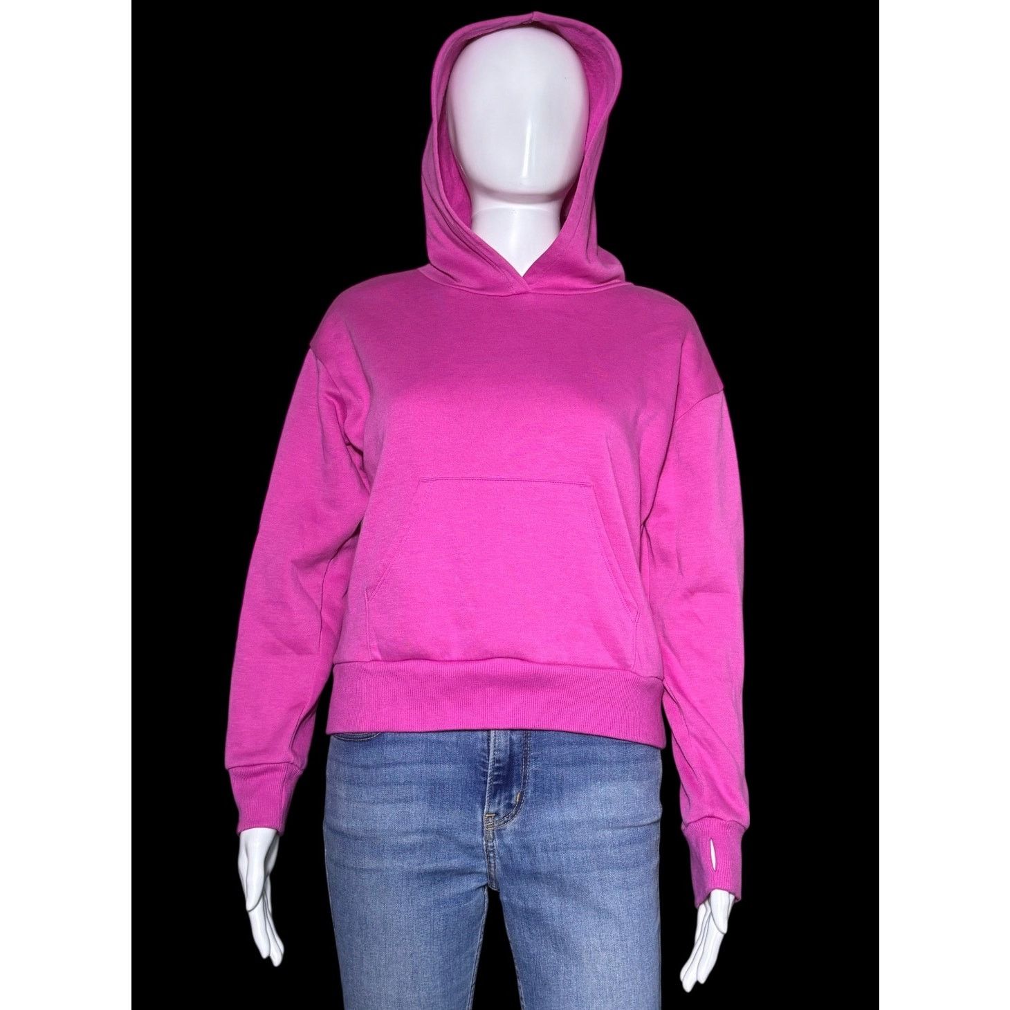 Epic Threads Epic Threads Pink Cotton Hoodie Pullover Sweater Thumbholes Size L / US 10 / IT 46 - 1 Thumbnail