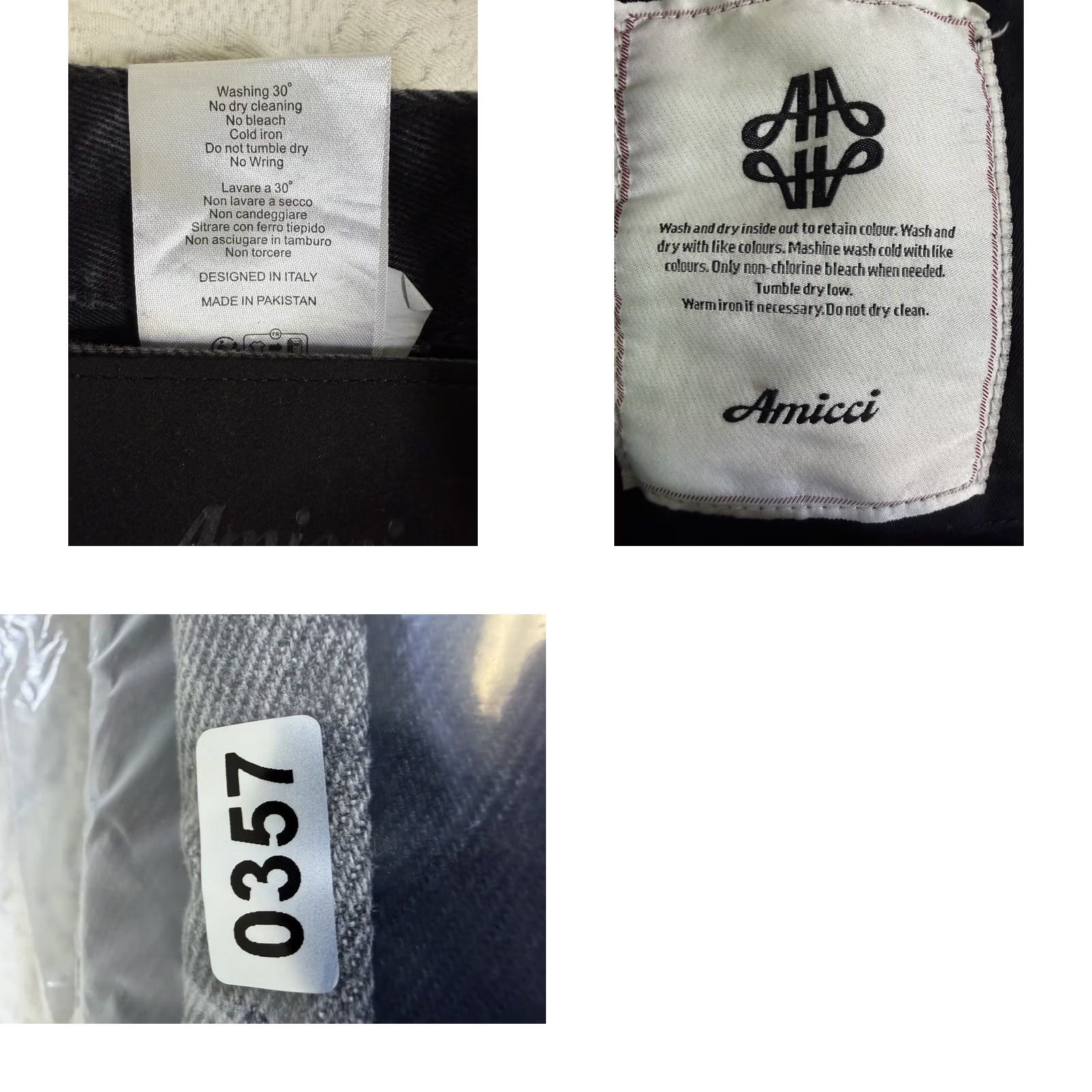 Gramicci AMICCI Jeans Contrast Side Panel Straight Denim Black/Grey 32x32 Distressed Raw Hem Patchwork Men Regular Size US 32 / EU 48 - 8 Thumbnail