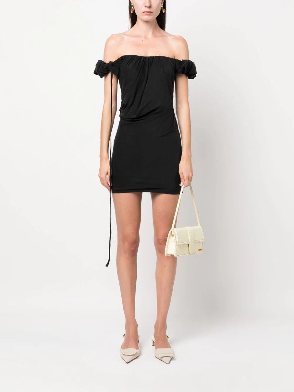 Jacquemus o1mle0824 La Robe Ciceri Mini Dress in Black Size M / US 6-8 / IT 42-44 - 2 Thumbnail