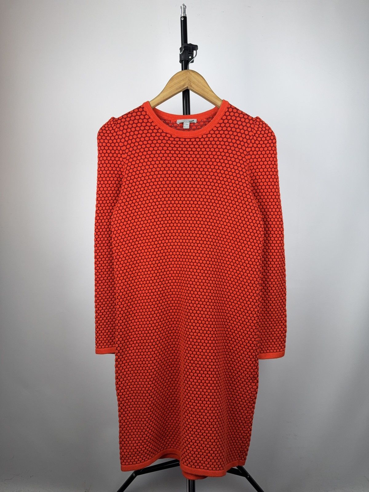 Cos COS Geometric Knit Dress Red Black Honeycomb Pattern Size XS / US 0-2 / IT 36-38 - 1 Thumbnail