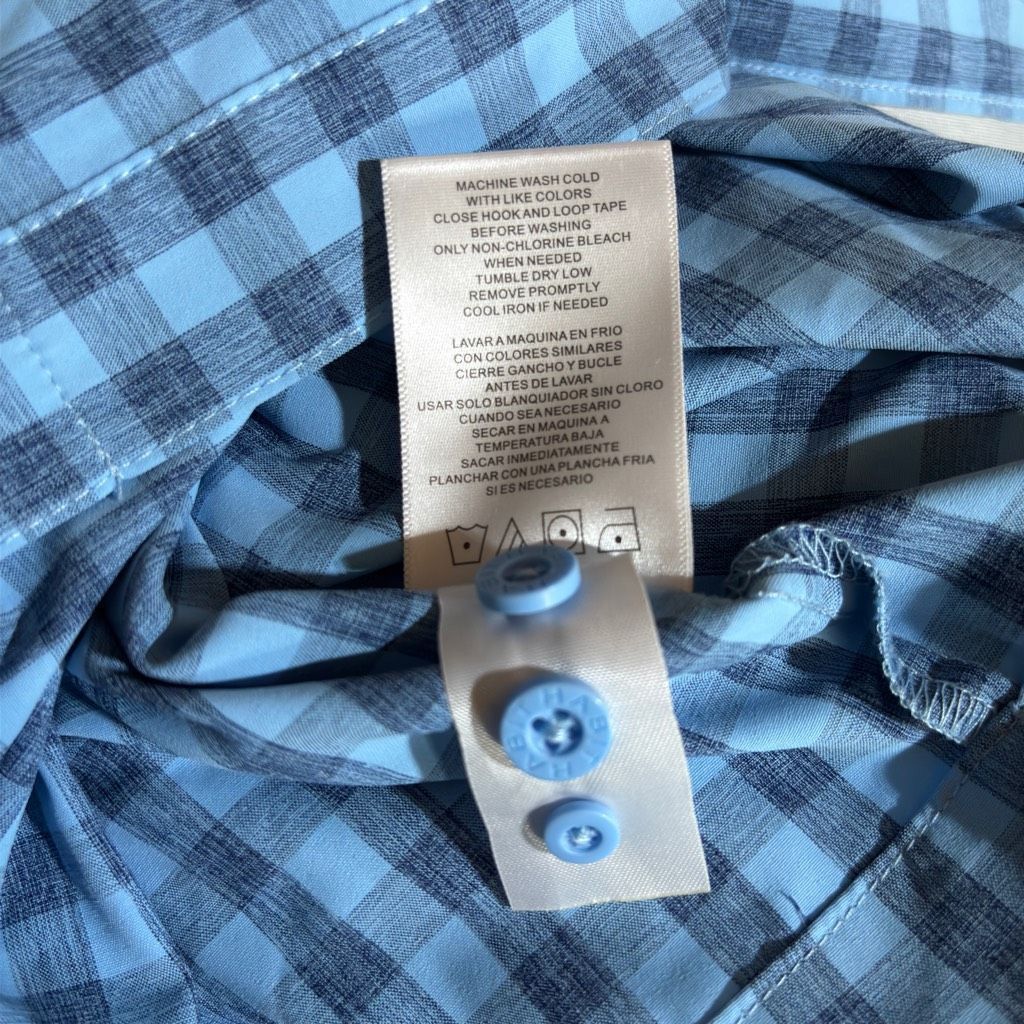 Other Habit Gingham Long Sleeve Vented Fishing Button up Shirt Blue Large Outdoorsy Size US L / EU 52-54 / 3 - 12 Thumbnail