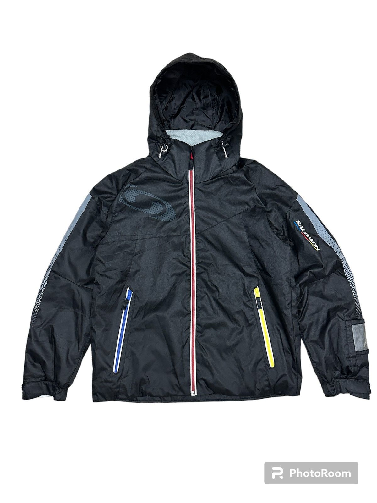 Salomon × Vintage 💰OFFER💰💥 SALOMON Black Hoodie Ski / Outdoor Jacket Size US M / EU 48-50 / 2 - 1 Thumbnail