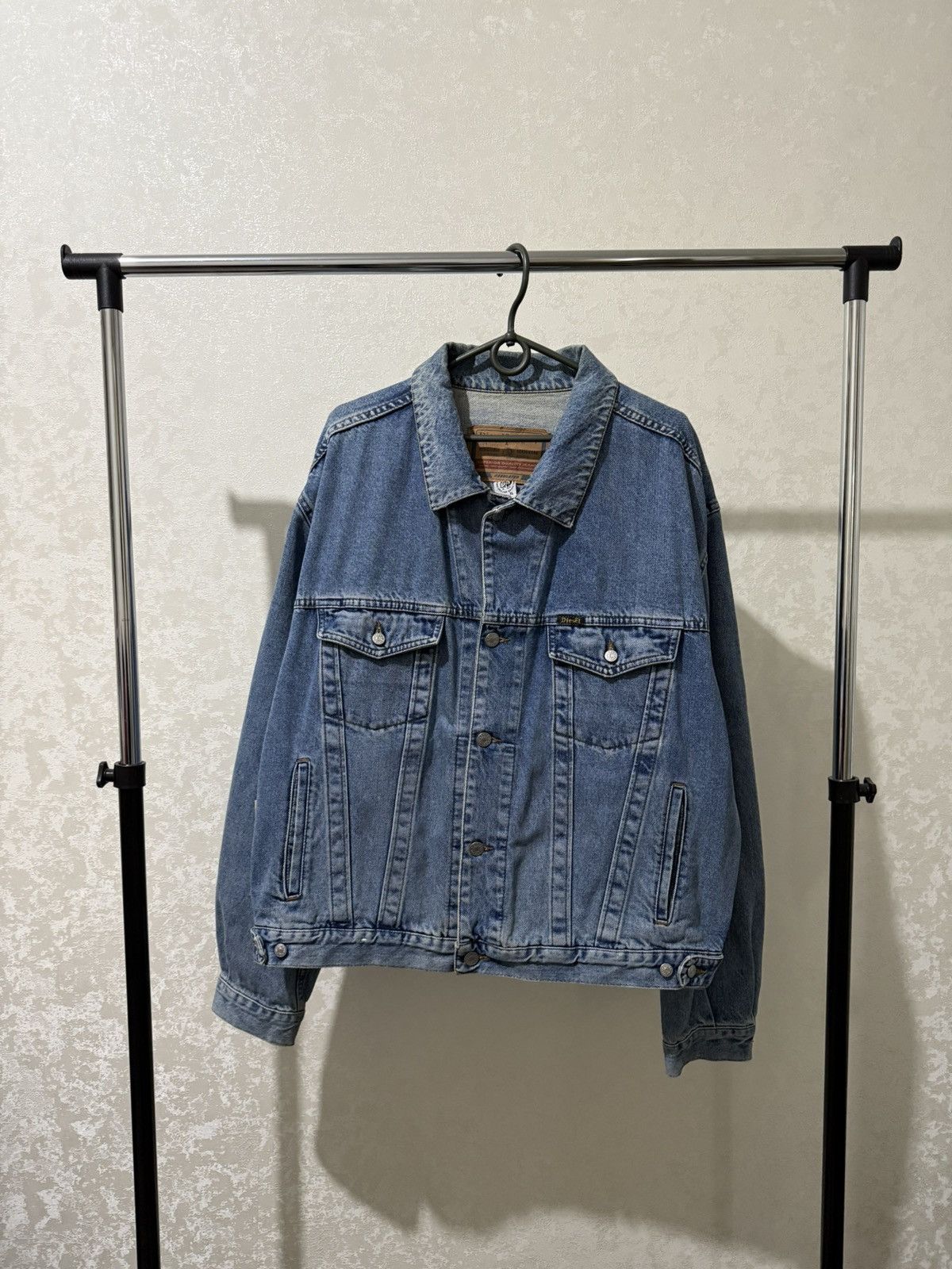 Diesel VINTAGE DIESEL DENIM JEANS JACKET TRUCKER BLUE Y2K MENS Size US XL / EU 56 / 4 - 1 Thumbnail