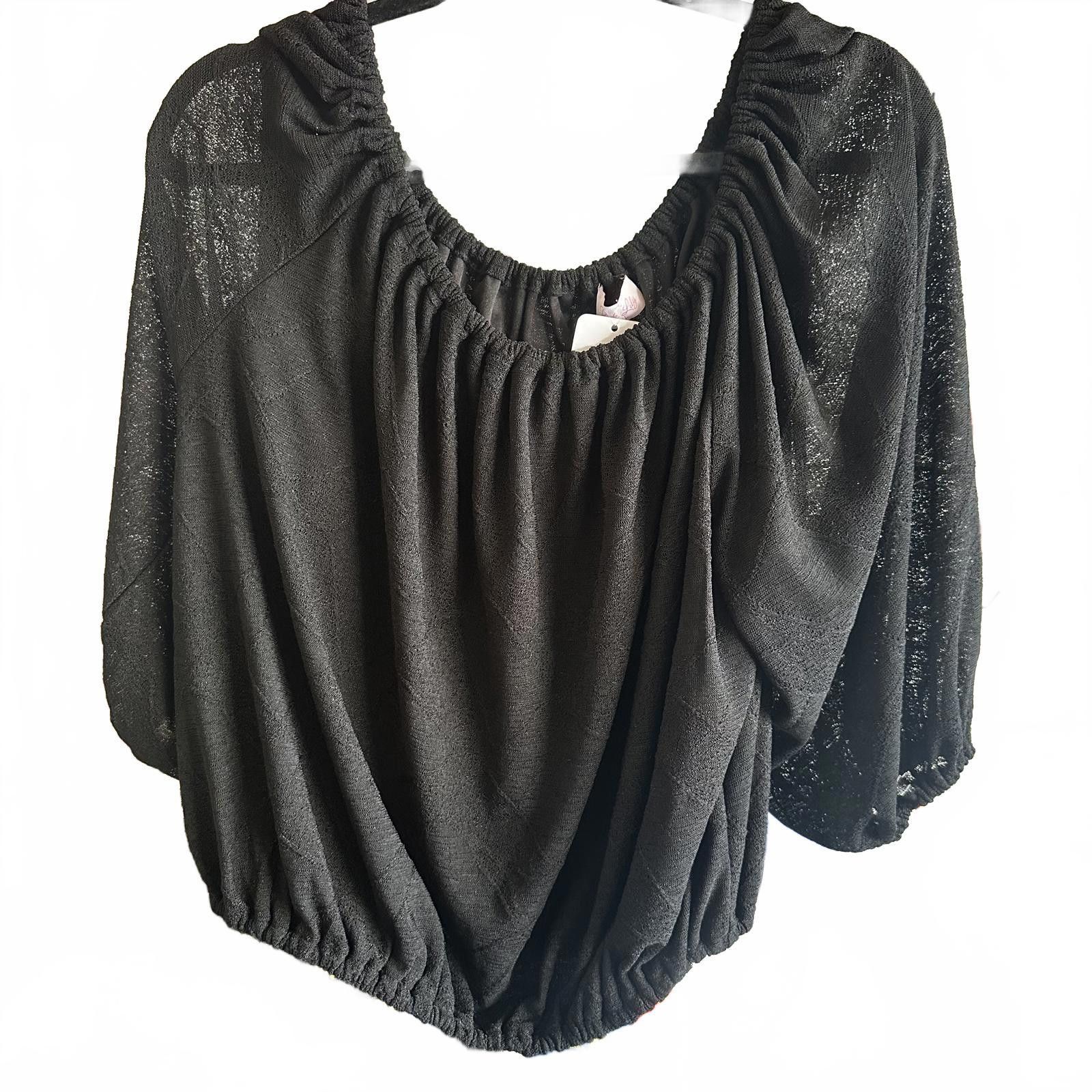 Designer Elegant Black off on shoulder Sleeve Top NWT Size XXL / US 16-18 / IT 52-54 - 1 Preview