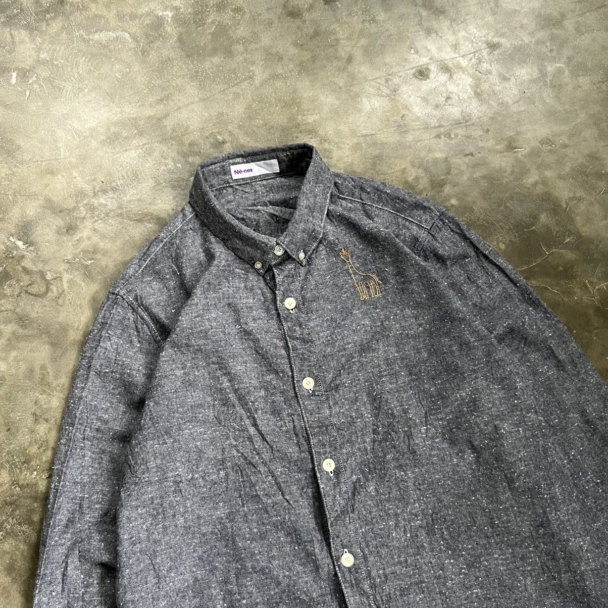 Issey Miyake Ne-net Giraffe Embroidery Long Sleeve Shirt Size US M / EU 48-50 / 2 - 2 Thumbnail