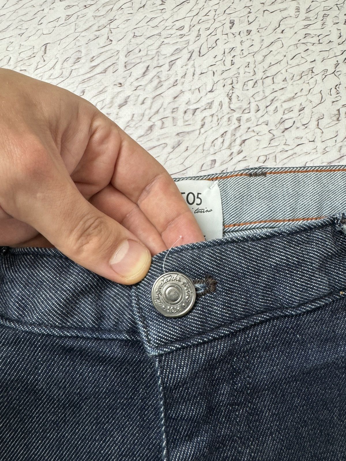 Indigo Pantaloni Torino PT05 cropped Jeans Grunge Relaxed Fit Dark Size US 33 - 9 Thumbnail