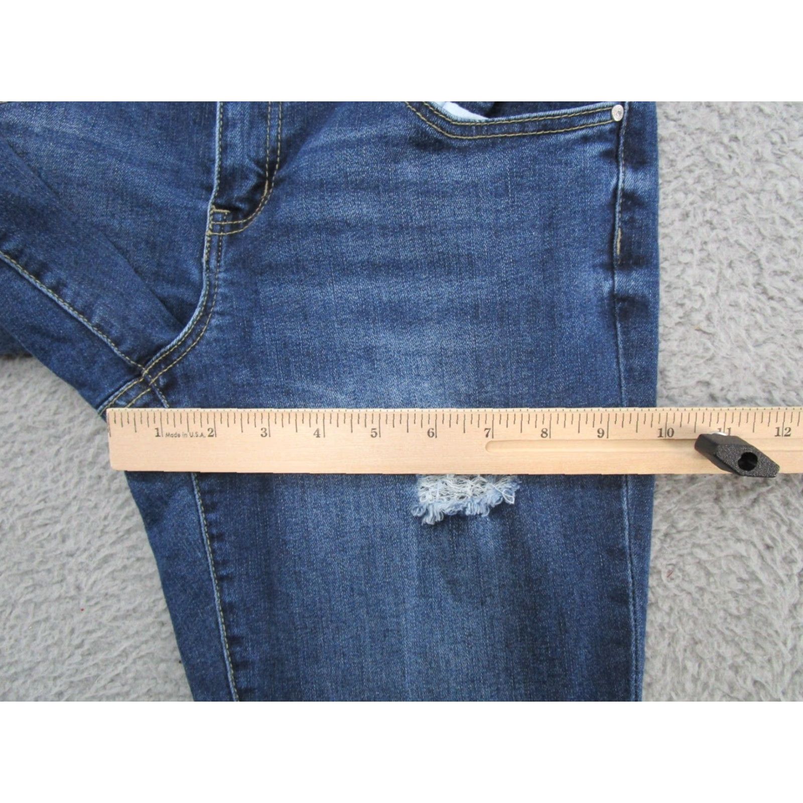 Denime Refuge Jeans Distressed Stretch Denim in Size 8 Blue Ankle Shirt? Size 30" / US 8 / IT 44 - 7 Thumbnail