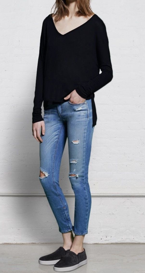 Rag & Bone Rag & Bone 🇺🇸 Zipper Ankle Shredded blowout Capri Jeans 30 Size 30" / US 8 / IT 44 - 10 Thumbnail