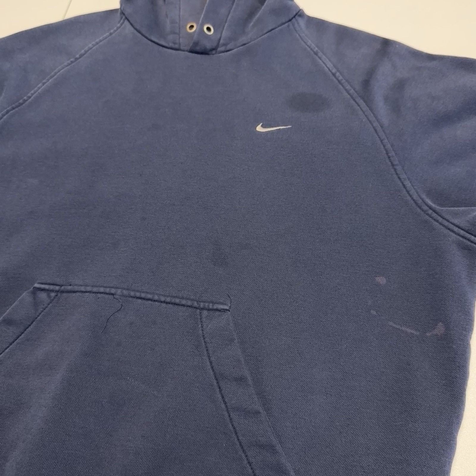 Nike Vintage Y2K Nike Hoodie Sweatshirt Mens XL Navy Blue Distres Size US XL / EU 56 / 4 - 4 Thumbnail