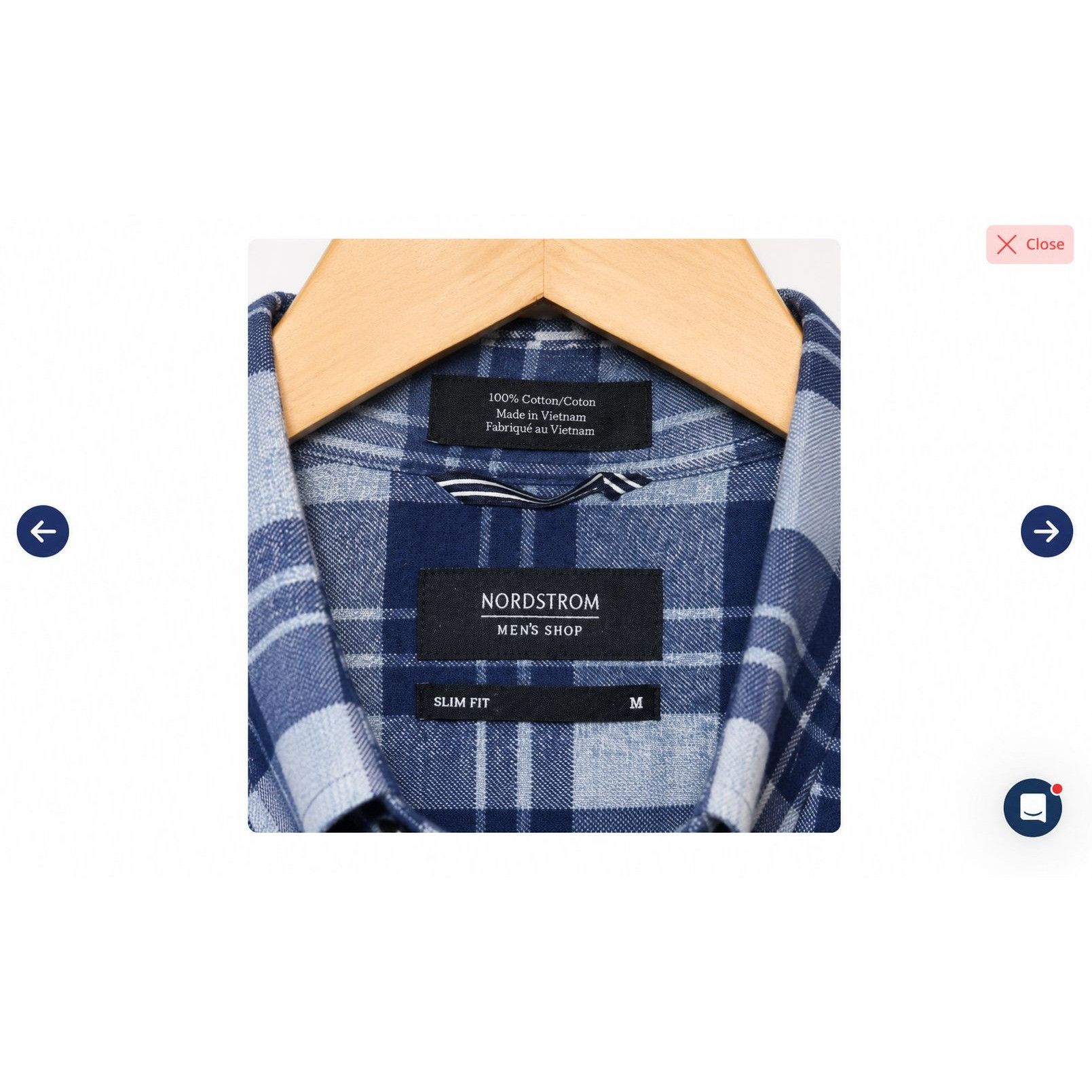 Nordstrom Nordstrom Men’s Shop Slim Fit Plaid Shirt Men’s Medium Blue Size US M / EU 48-50 / 2 - 3 Thumbnail