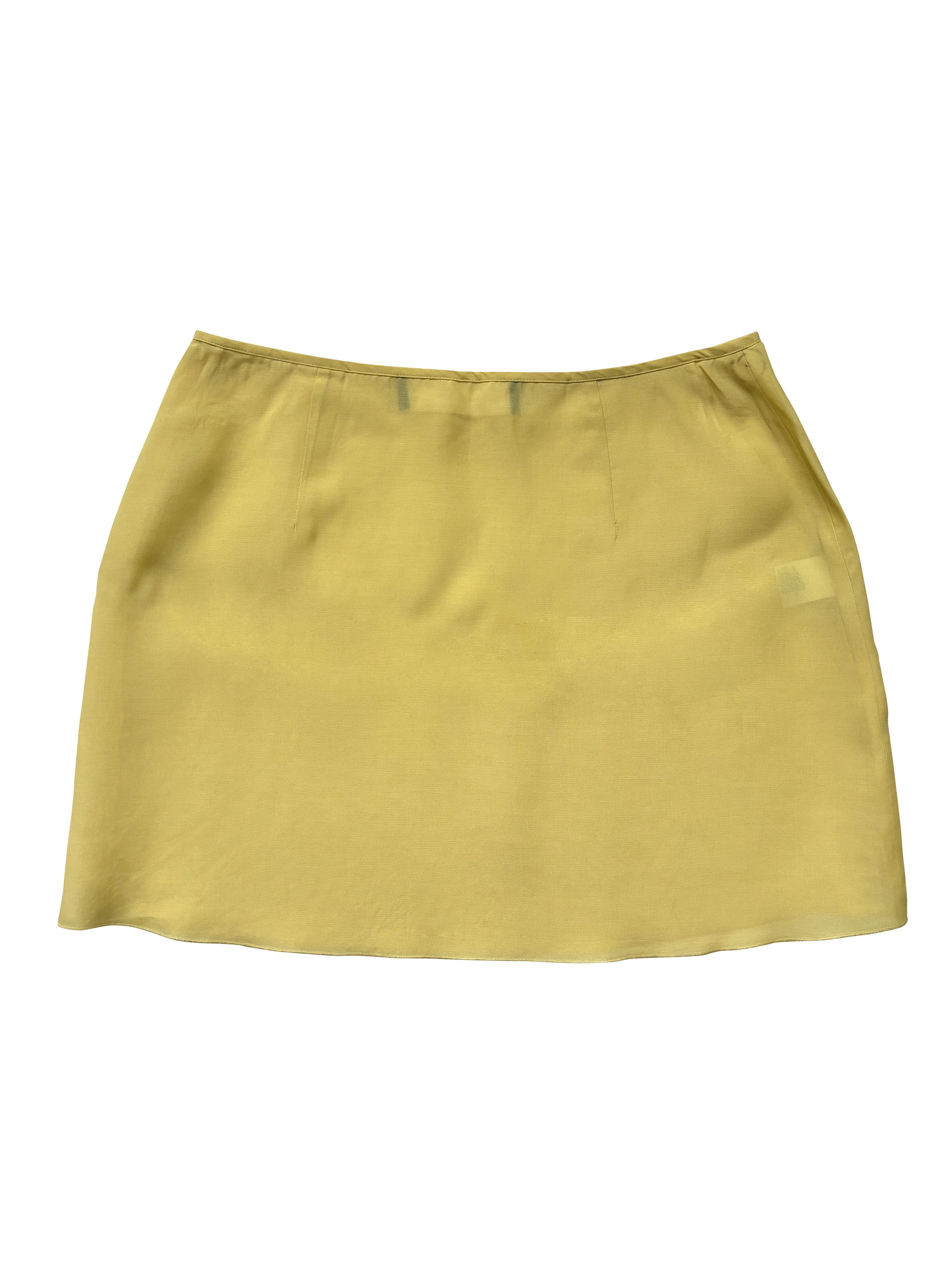 Marni ⚡️QUICK SALE⚡️Marni Yellow Viscose Mini Skirt Size 30" / US 8 / IT 44 - 2 Thumbnail