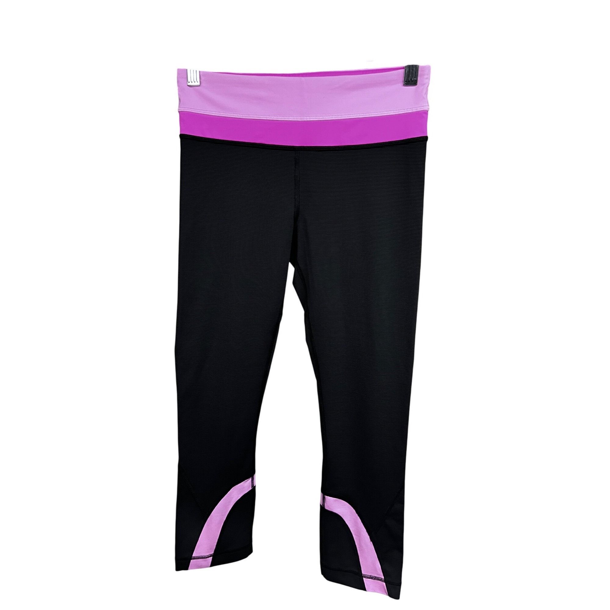 Lululemon Lululemon Run Inspire Crop II Leggings Wee Stripe Black Pink Size 25" / US 0 / IT 36 - 5 Thumbnail