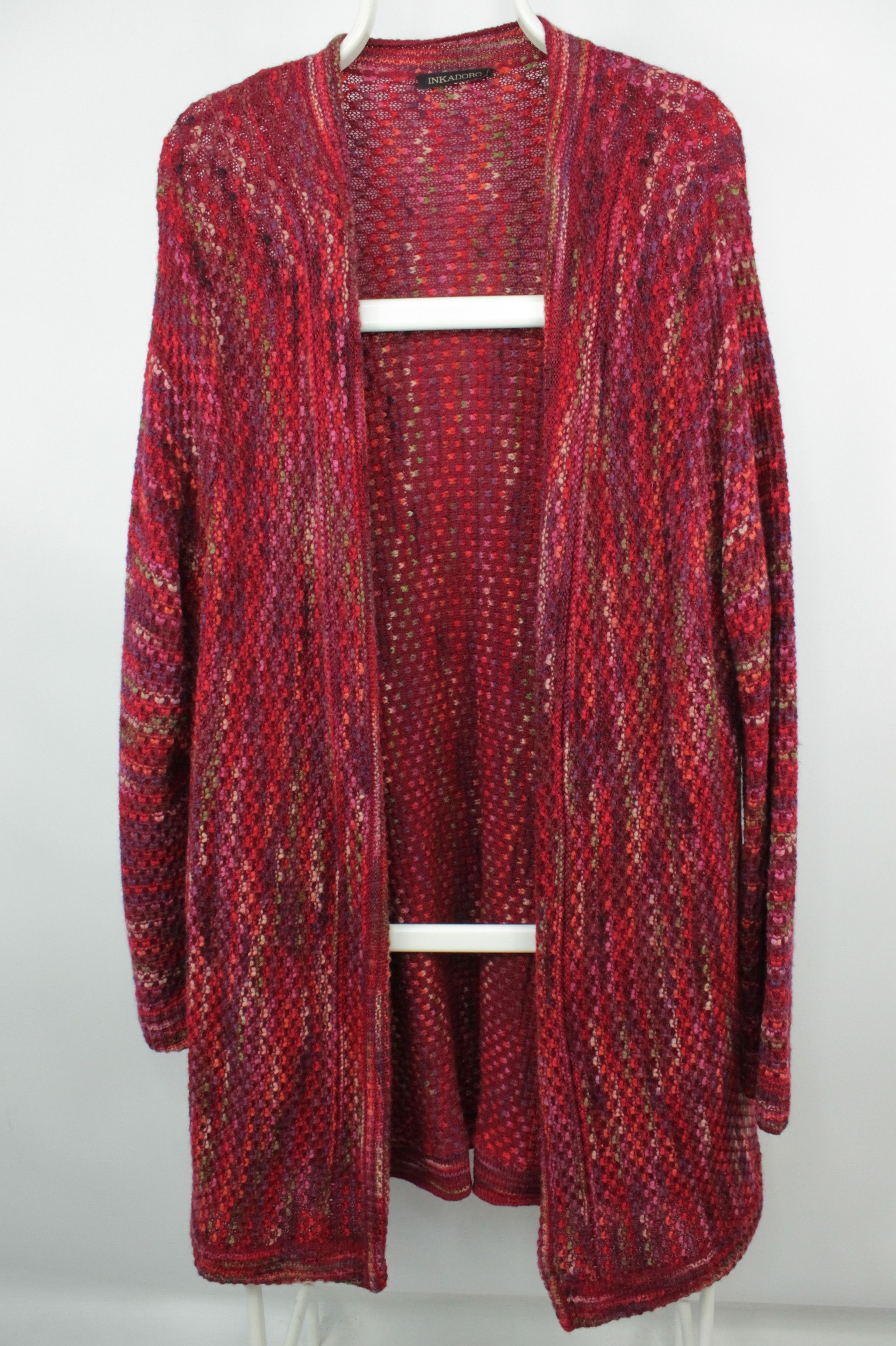 Designer × Other INKADORO Peter Hahn Knitted Alpaka Long Multicoolor Cardigan Size 3XL / US 20-22 - 1 Thumbnail