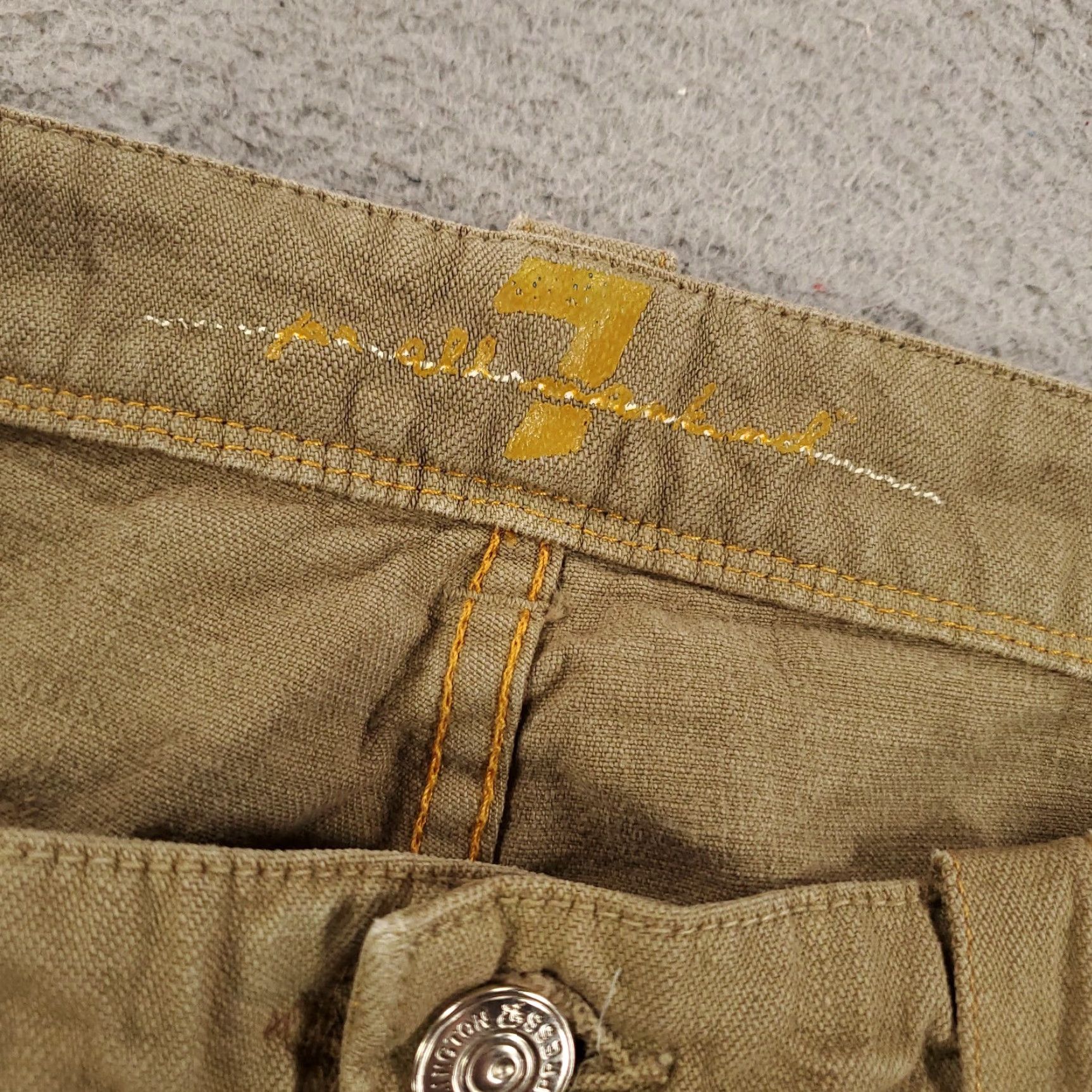 7 For All Mankind Womens 7 For All Mankind Pants Time Wide-Leg Cargo Zip Front Pockets Brown Tan 30 34x33 90s Vintage Womens Size 30" / US 8 / IT 44 - 7 Thumbnail