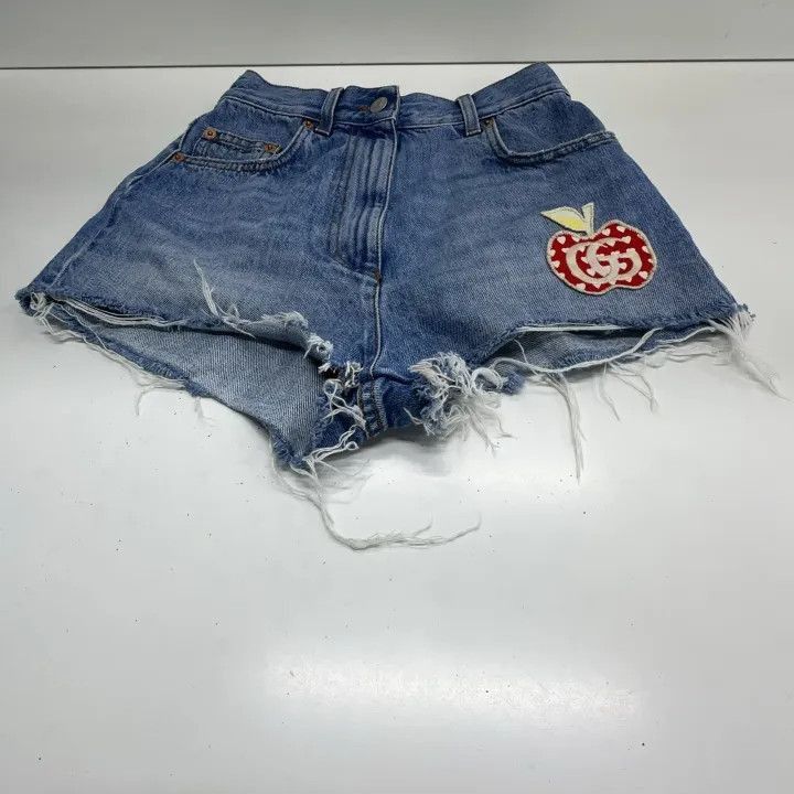 Gucci Gucci FW21 Apple Pattern Denim Shorts-2507 Size 24" / US 00 / IT 34 - 9 Thumbnail