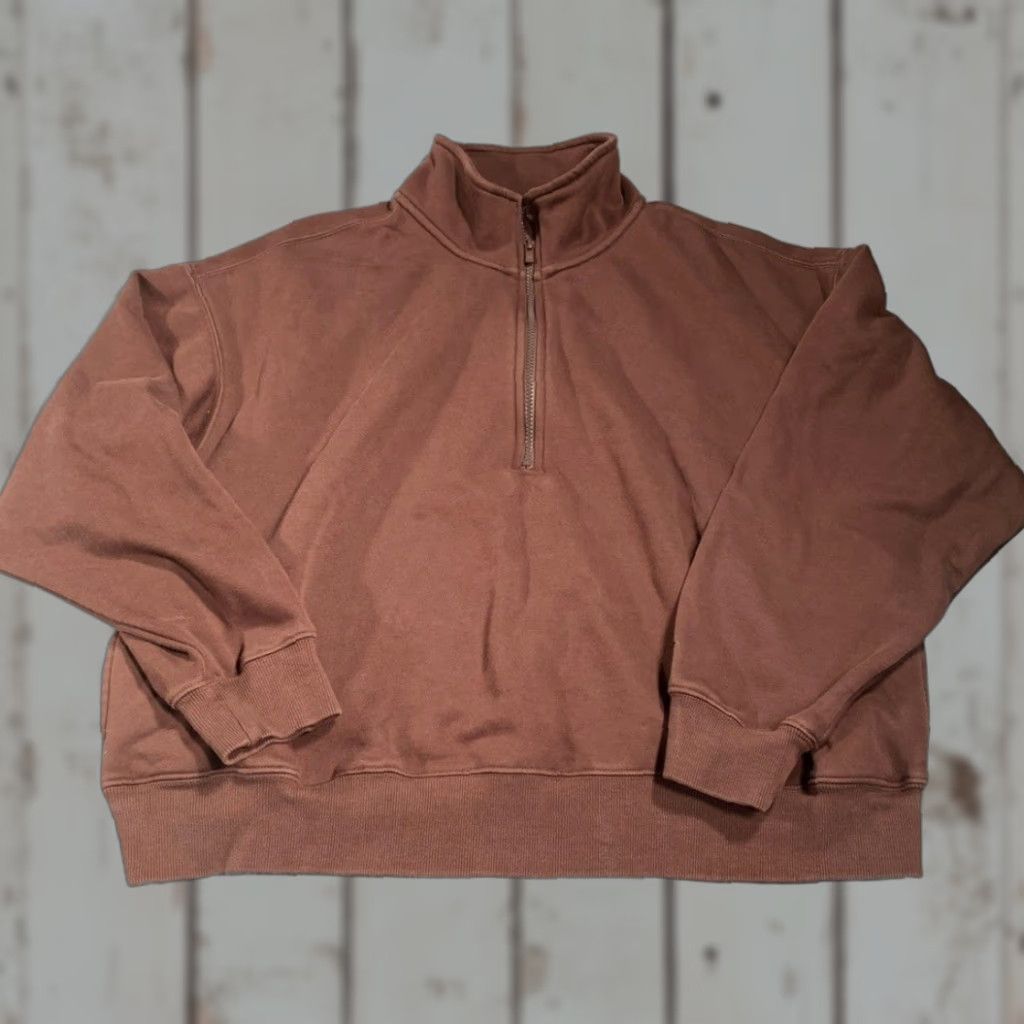 Fabletics Fabletics Sweatshirt Brown Half-Zip Pullover 2XL/XXL Plus Women Size XXL / US 16-18 / IT 52-54 - 1 Thumbnail