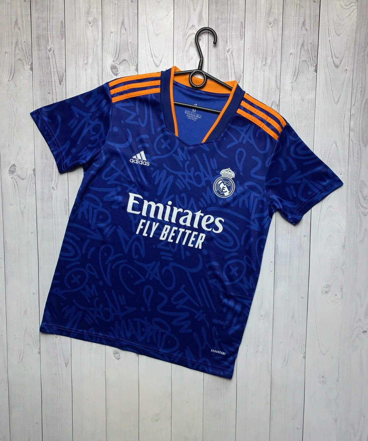 Vintage Real Madrid soccer tee blue rare away size M Size US M / EU 48-50 / 2 - 1 Thumbnail