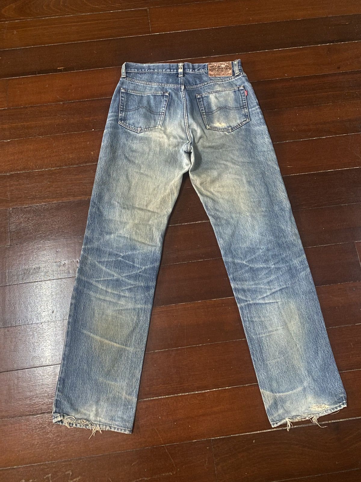 Japanese Brand 🔥Mega Rare🔥Japanese Bobson Distressed Denim Jeans mud wash Size US 33 - 10 Thumbnail