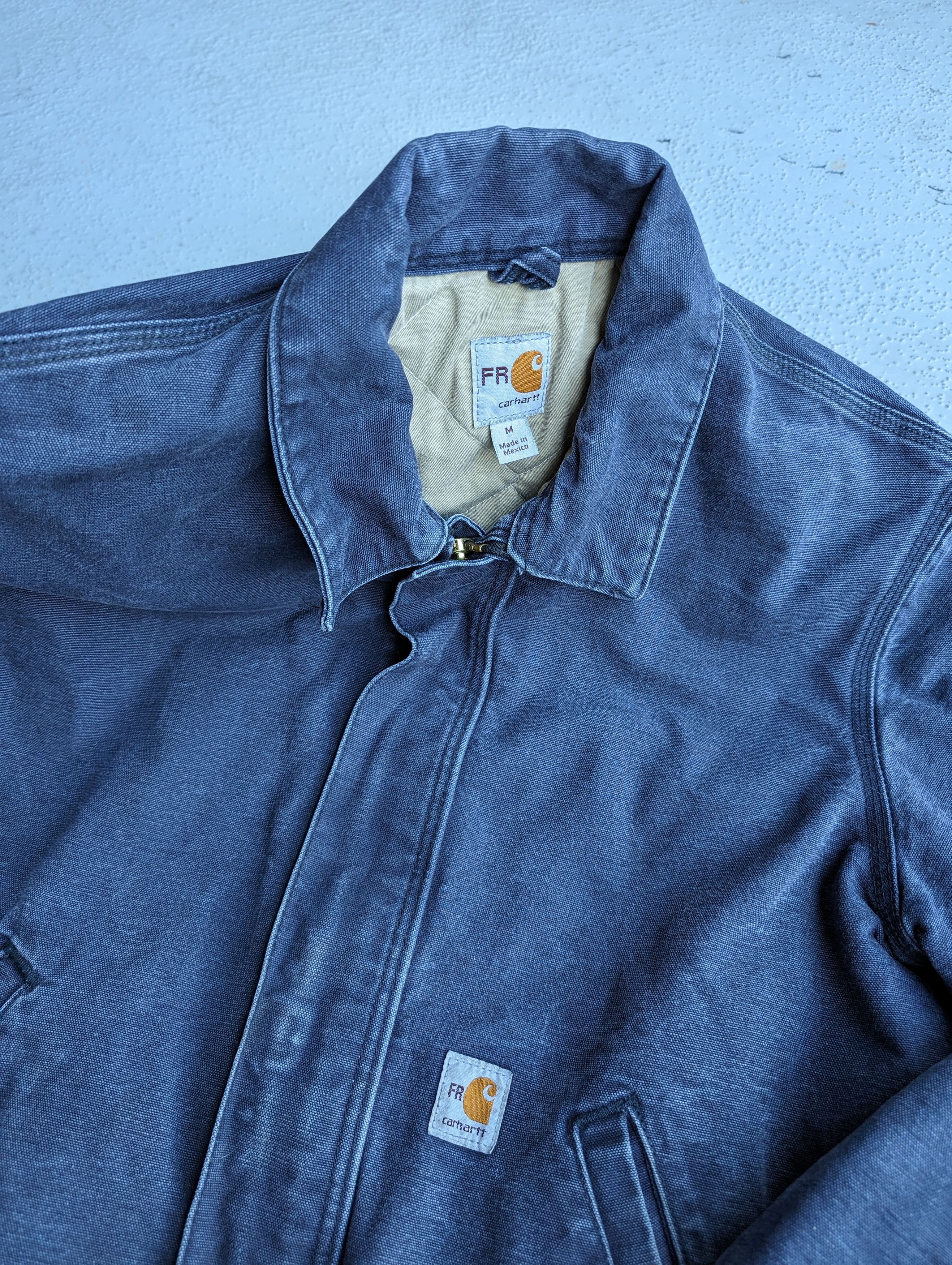 Carhartt × Vintage Vintage Carhartt FR Chore Faded Navy Work Jacket Size US M / EU 48-50 / 2 - 7 Thumbnail