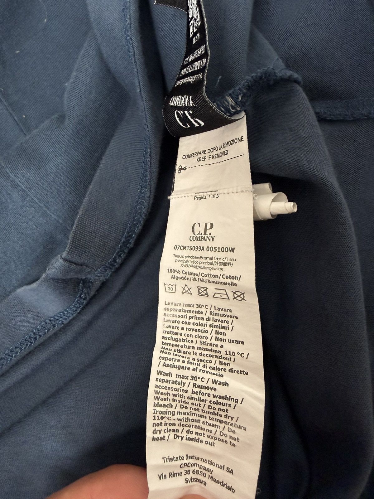 C.P. Company CP Company Blue T-shirt – Size M Men’s Size US M / EU 48-50 / 2 - 4 Thumbnail
