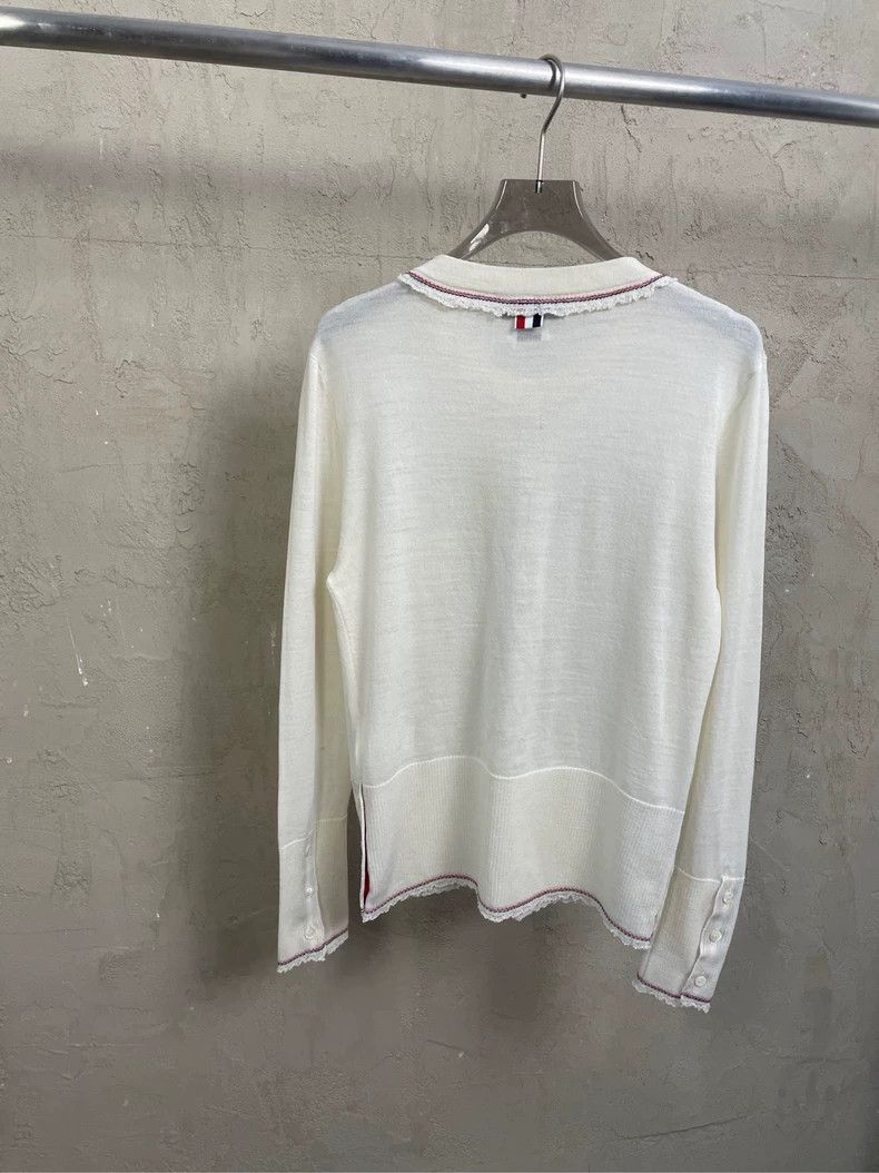 Thom Browne Thom Browne Show off-white summer series thin wool cardigan Size M / US 6-8 / IT 42-44 - 2 Thumbnail