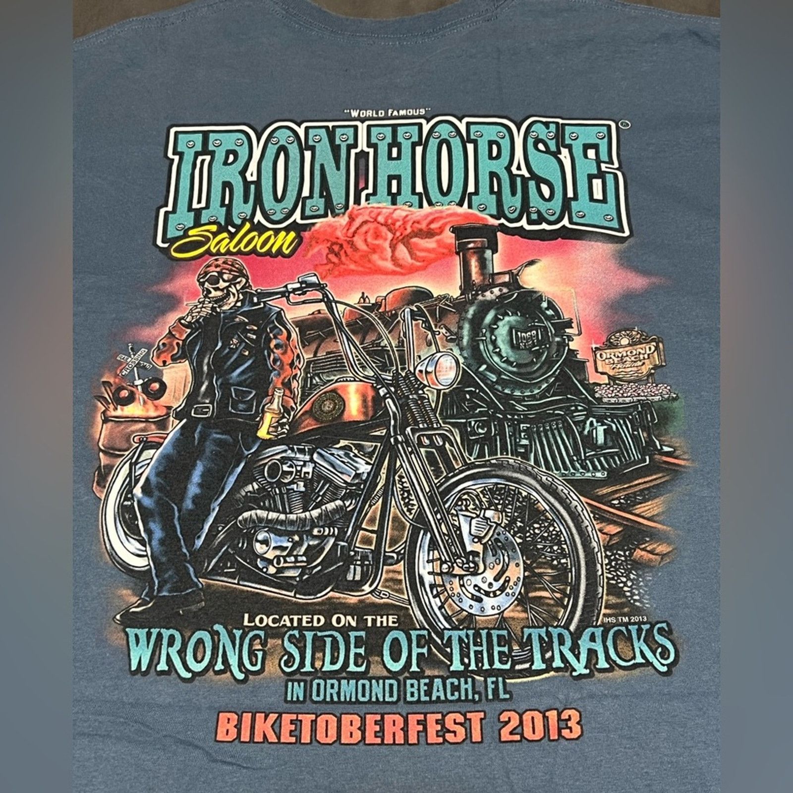 Gildan Iron Horse Saloon Biketoberfest Biker Pocket Shirt 2013 Size US XXL / EU 58 / 5 - 4 Thumbnail