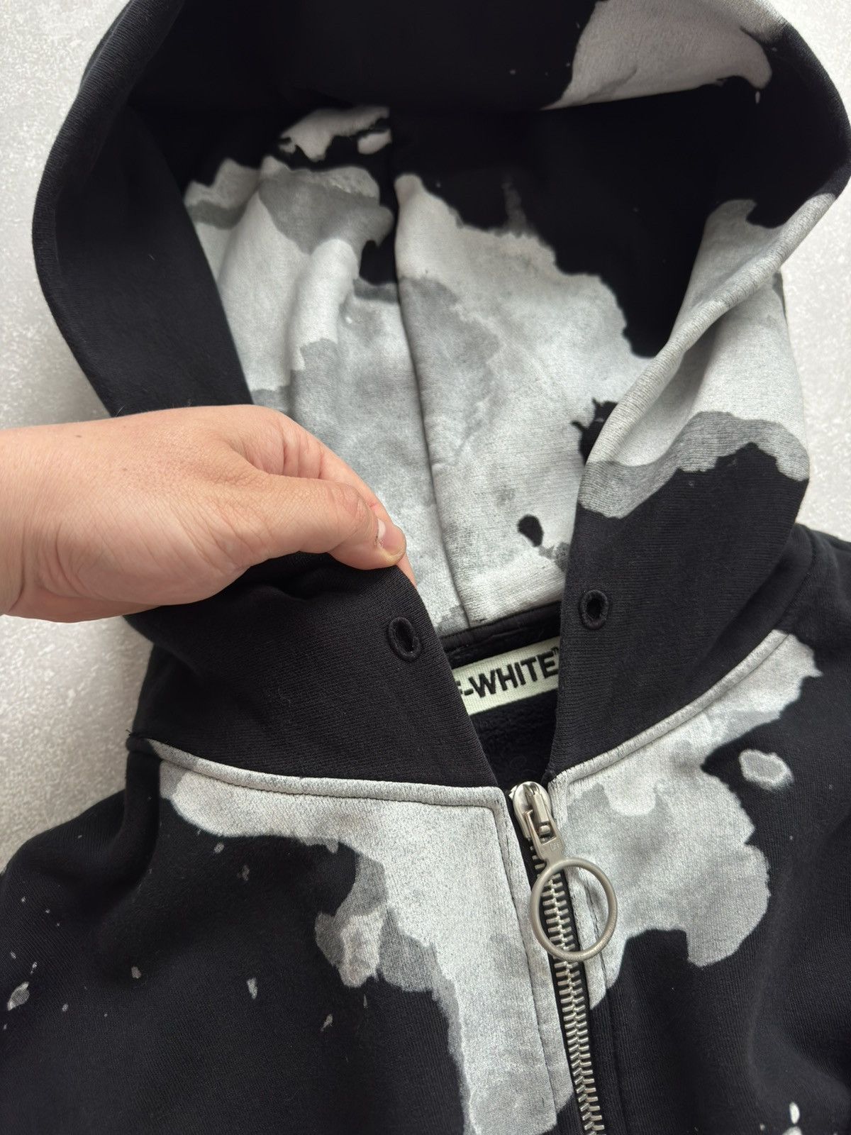Japanese Brand × Off-White Off-White Oversized Liquid Spots Zip Hoodie Size US XS / EU 42 / 0 - 18 Thumbnail