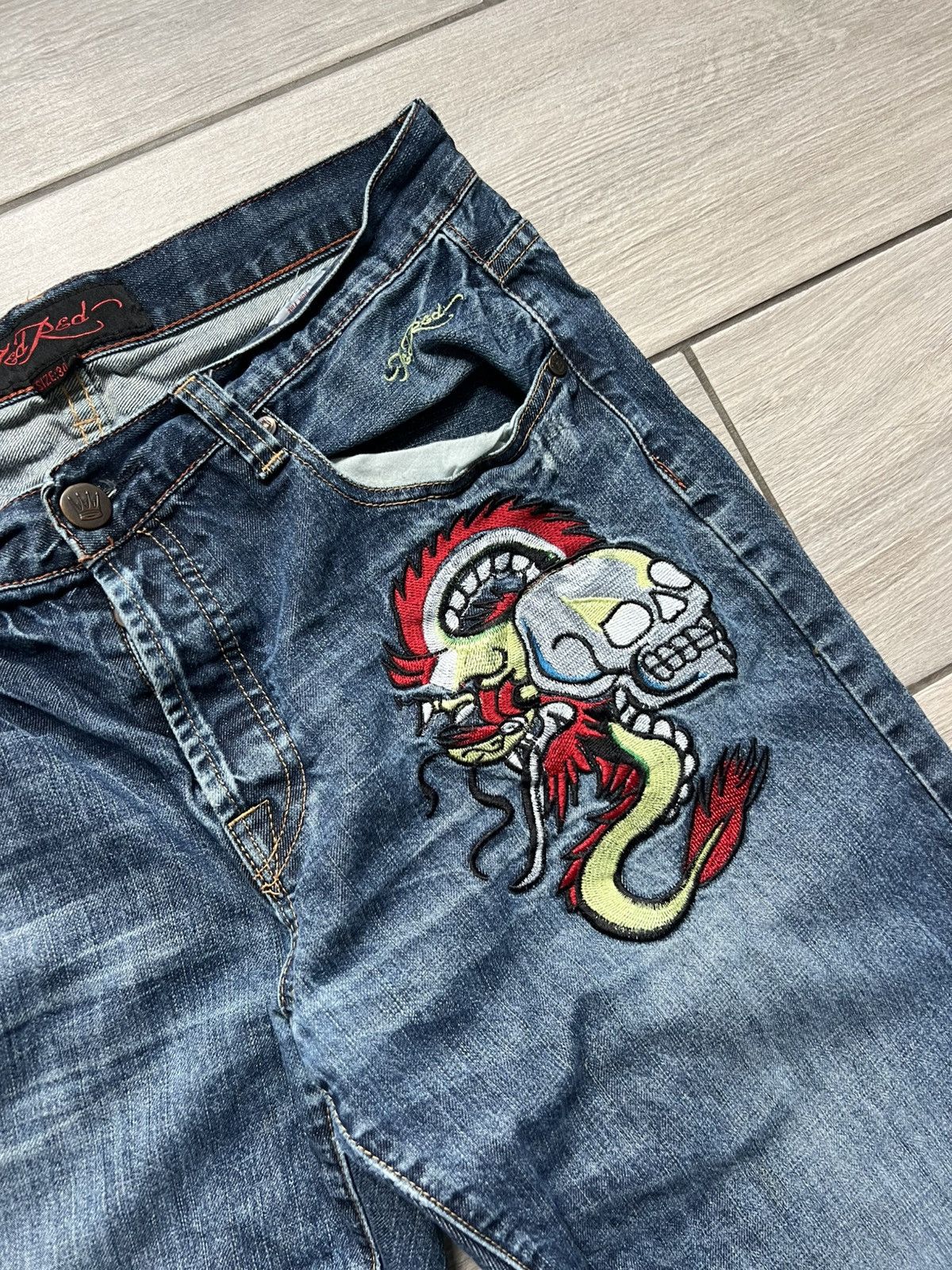 Ed Hardy Vintage Style Ed Hardy Jeans by Christian Audigier Pants Size US 34 / EU 50 - 16 Thumbnail