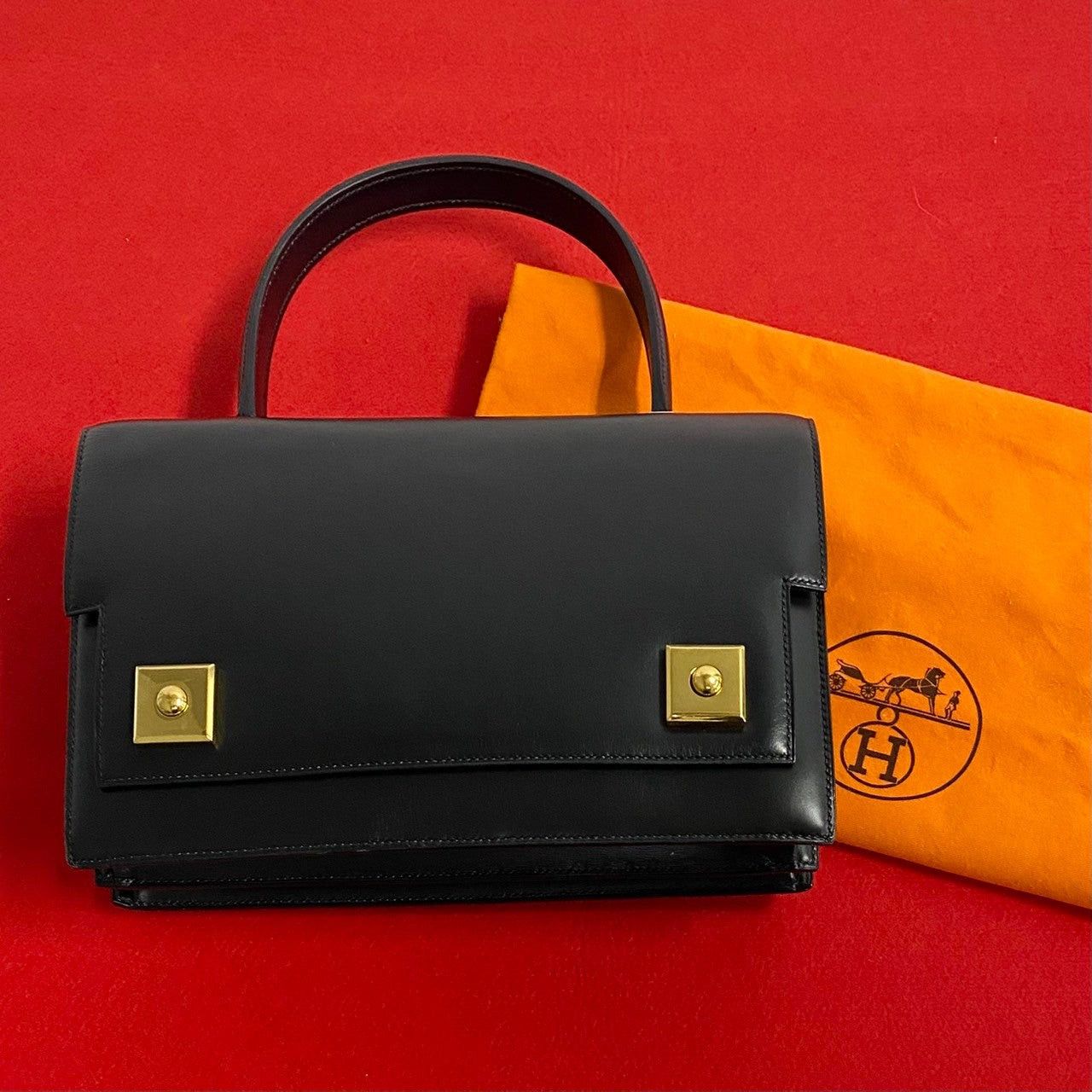 Hermes Hermes Handbag Black Leather Size ONE SIZE - 1 Thumbnail