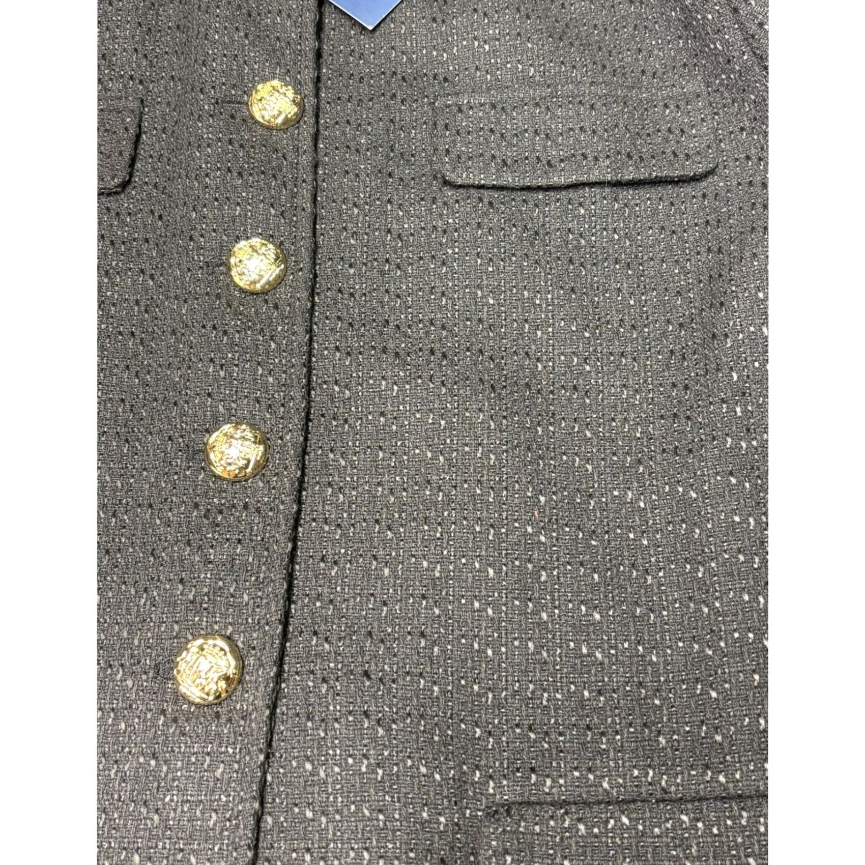 Vintage Tuckernuck Pomander Place Black Tweed Golden Button Jennings Jacket Womens XXXL Size XXL / US 16-18 / IT 52-54 - 2 Thumbnail