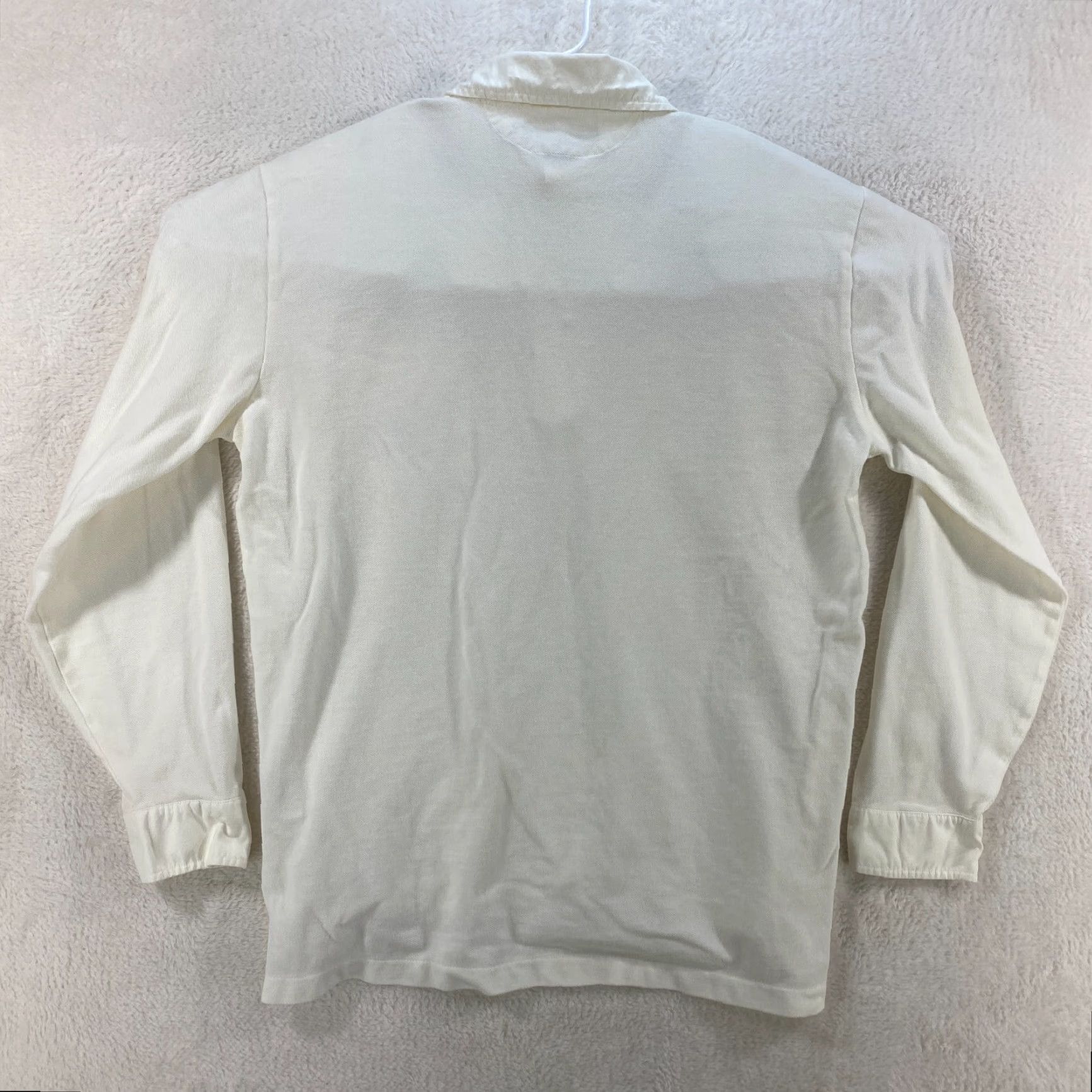 Ralph Lauren VINTAGE Polo Ralph Lauren Mens L Large Shirt White Rugby Long Sleeve Cotton Size US L / EU 52-54 / 3 - 2 Thumbnail
