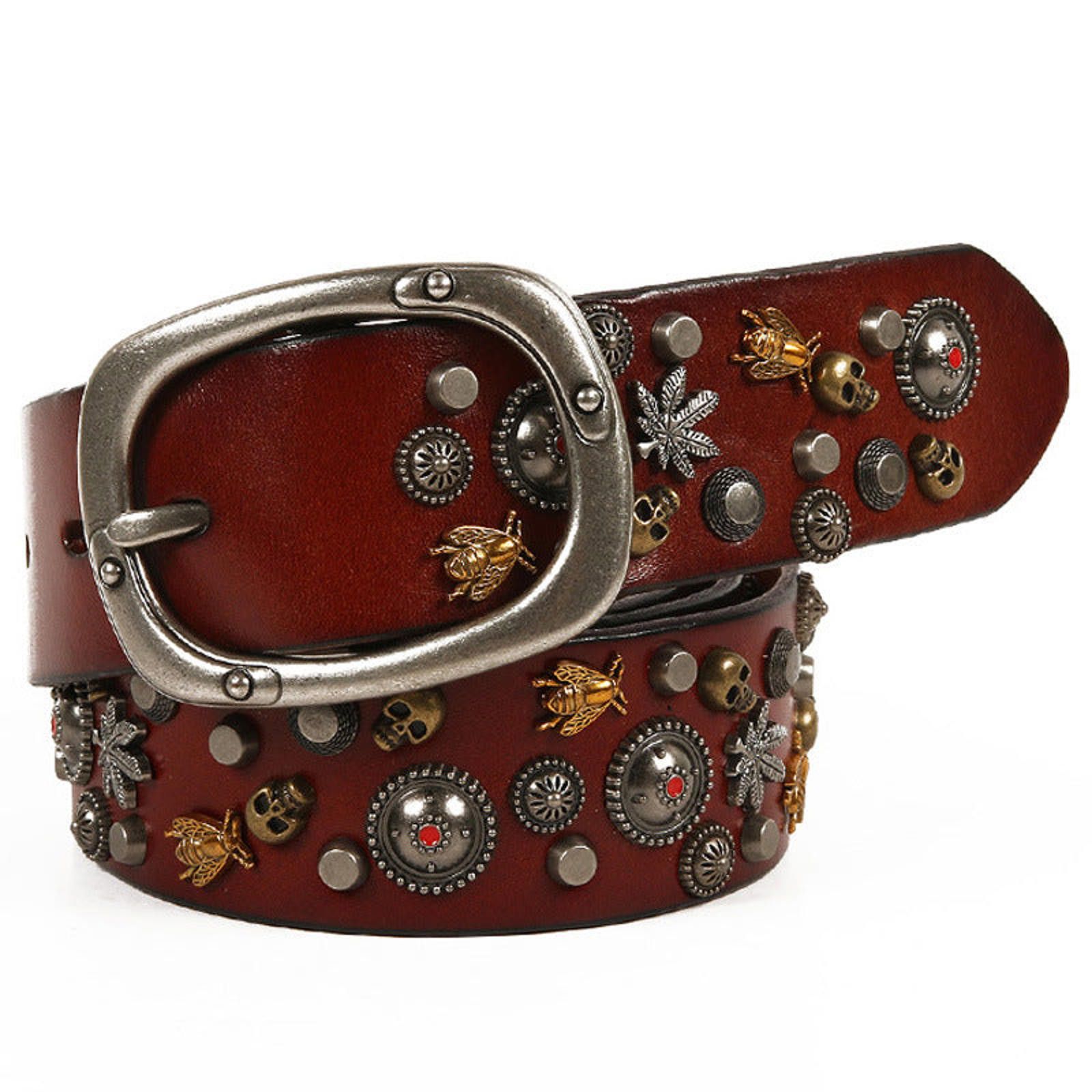 Leather Honey Bee Lock Genuine Leather Belt Size ONE SIZE - 7 Thumbnail