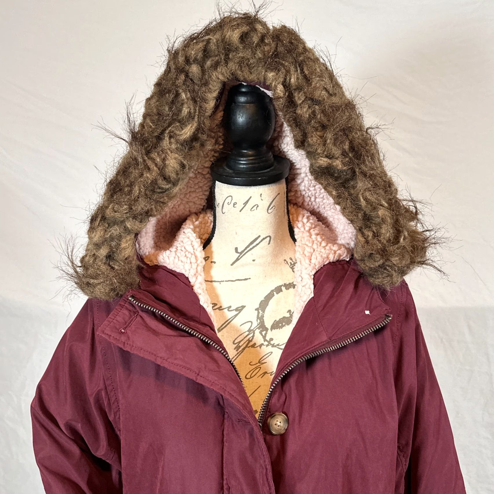 Abercrombie & Fitch VINTAGE Abercrombie & Fitch Jacket Coat Parka Hooded Lined Faux Fur Red Burgundy Extra Large Women’s XL Jacket Size XL / US 12-14 / IT 48-50 - 2 Thumbnail