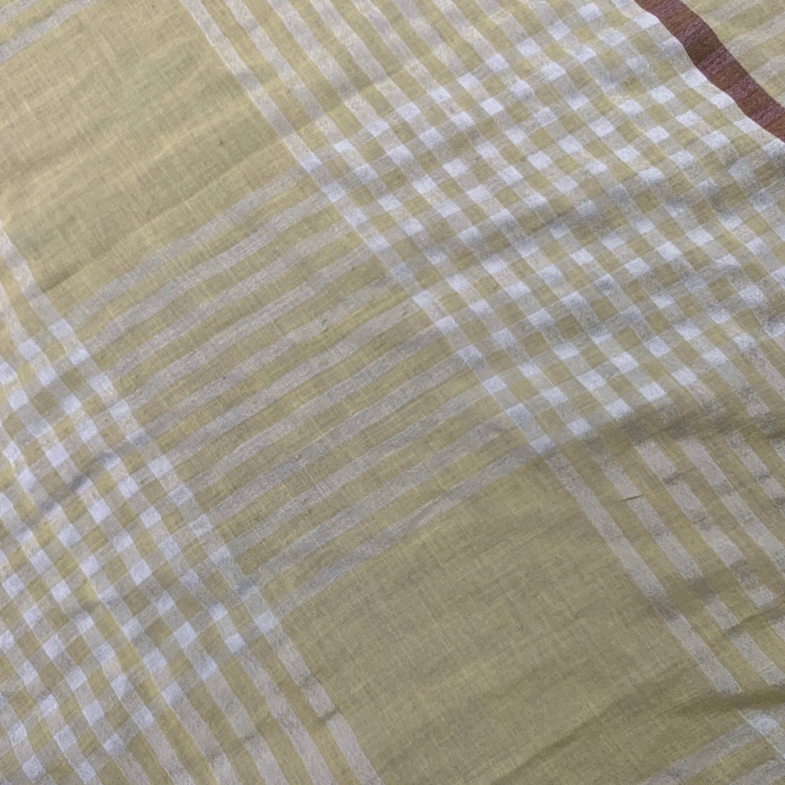 Vintage VINTAGE Yellow Brown Stripe Fringe Square Scarf Size ONE SIZE - 5 Thumbnail