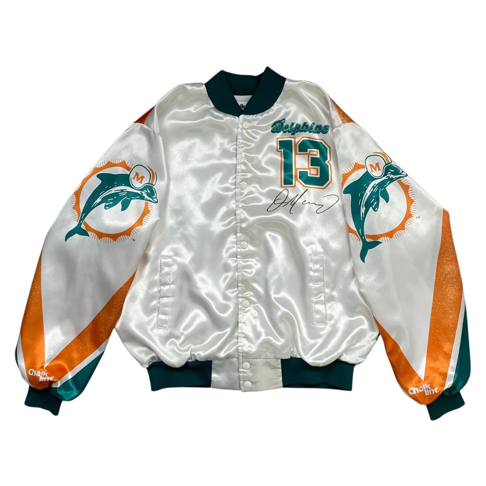 NFL 90s MIAMI DOLPHINS DAN MARINO CHALK LINE FANIMATION JACKET Size US L / EU 52-54 / 3 - 2 Thumbnail