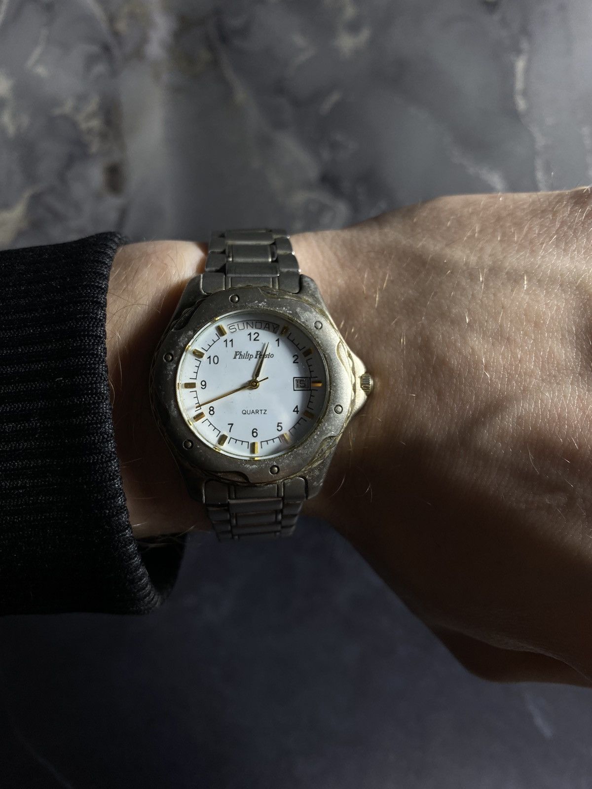 Japanese Brand Philip Persio Quartz Watch Day-Date Stainless Steel Vintage Size ONE SIZE - 2 Thumbnail